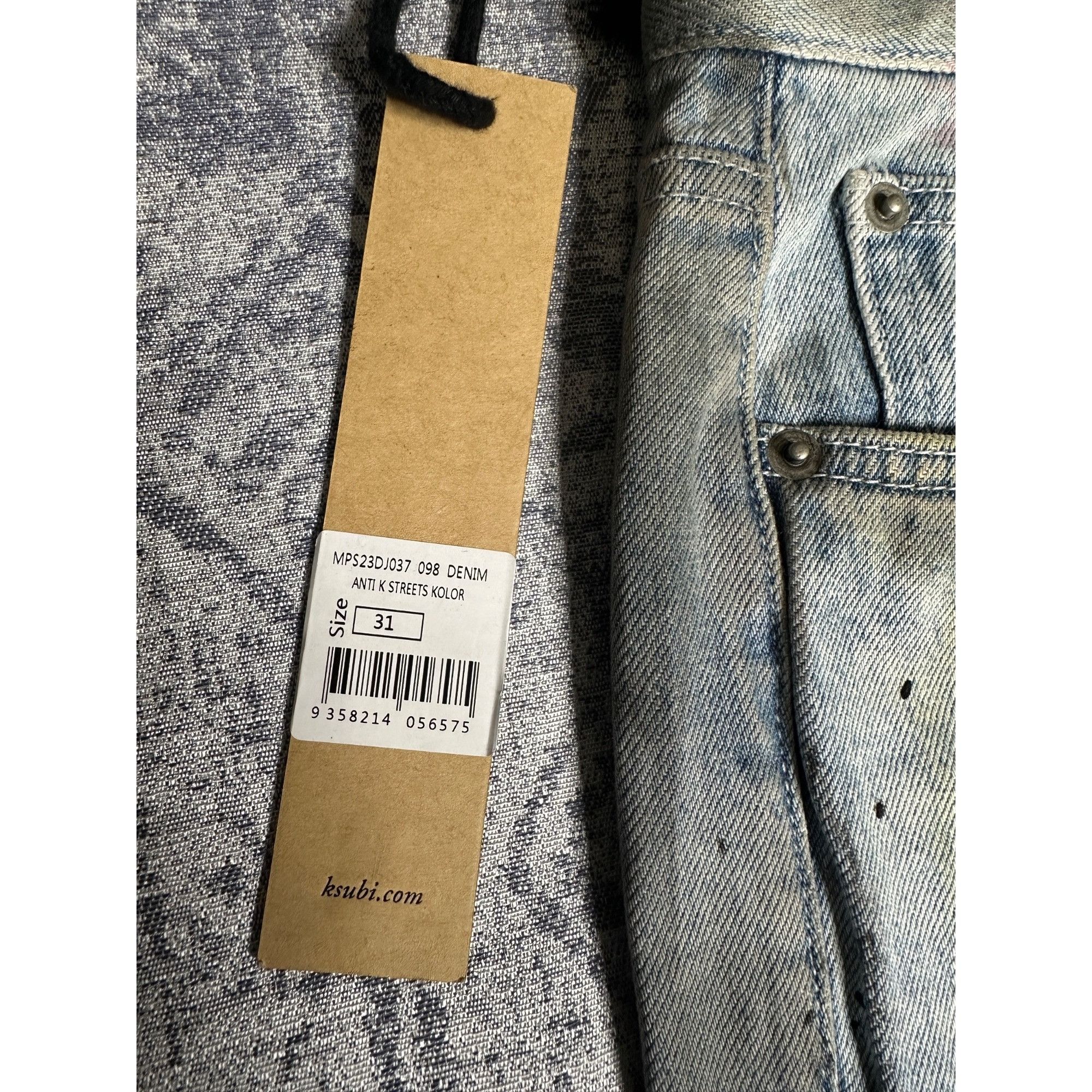 Ksubi Custom Embellished Distressed Paint Stained dyed treated Ksu Size US 31 - 6 Thumbnail