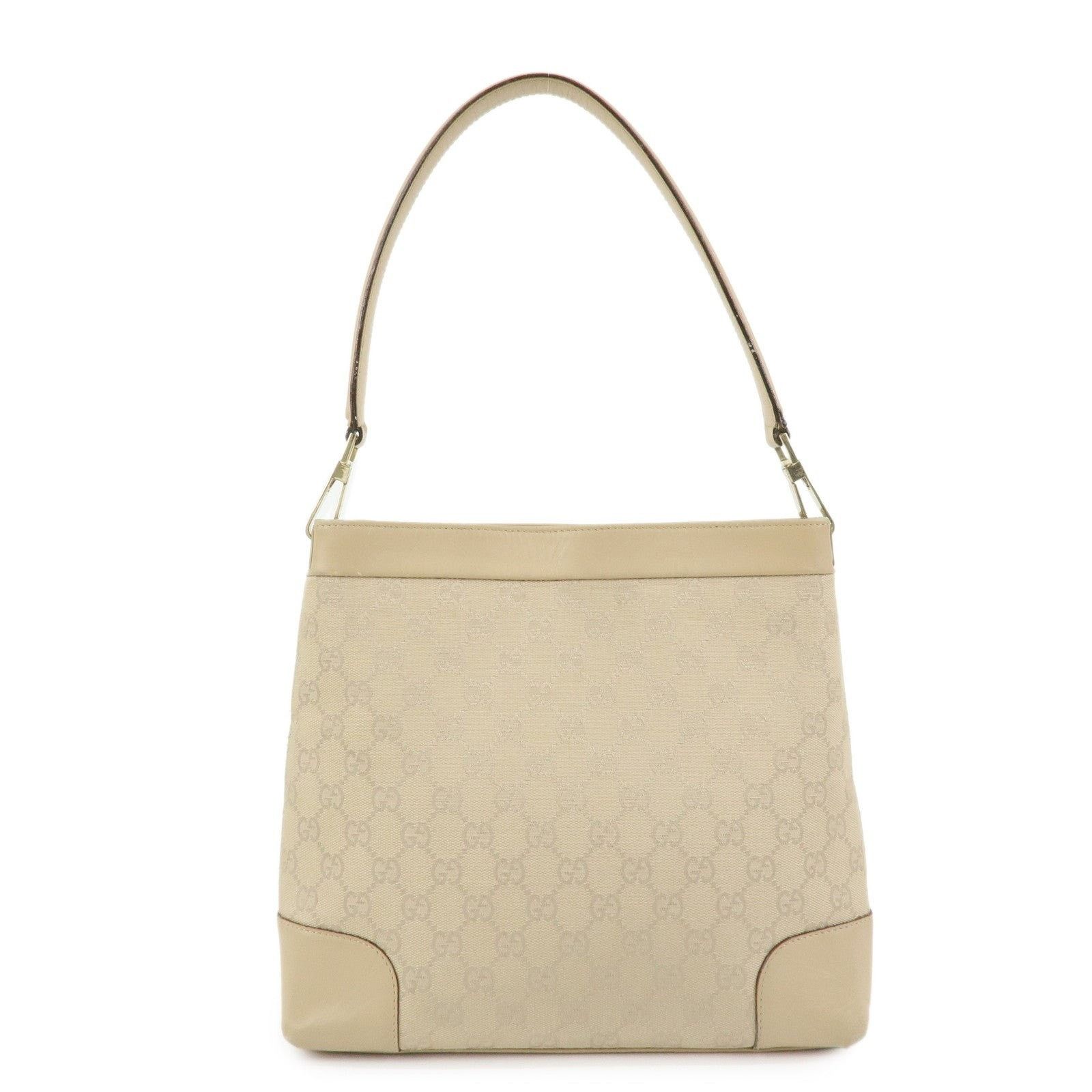Gucci Gucci GG Canvas & Leather Shoulder Bag Beige Size ONE SIZE - 1 Thumbnail