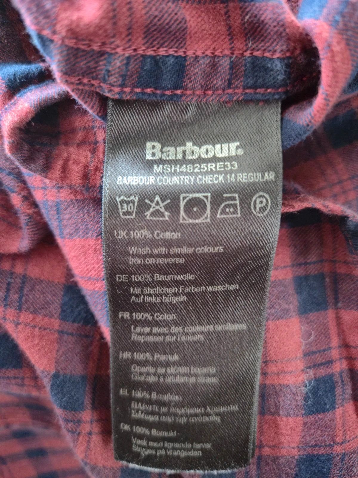 Barbour Barbour Men's Check Shirt 100% Cotton Size L Size US L / EU 52-54 / 3 - 5 Thumbnail