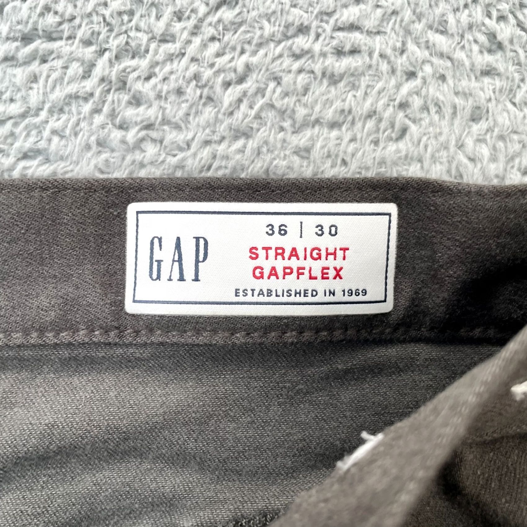 Gap Gap 1969 Jeans Mens 36x30 Brown Denim Cotton Stretch Button Logo Straight 5-Pocket - Dark Wash, Regular Fit, Inseam 28in Size US 36 / EU 52 - 3 Thumbnail