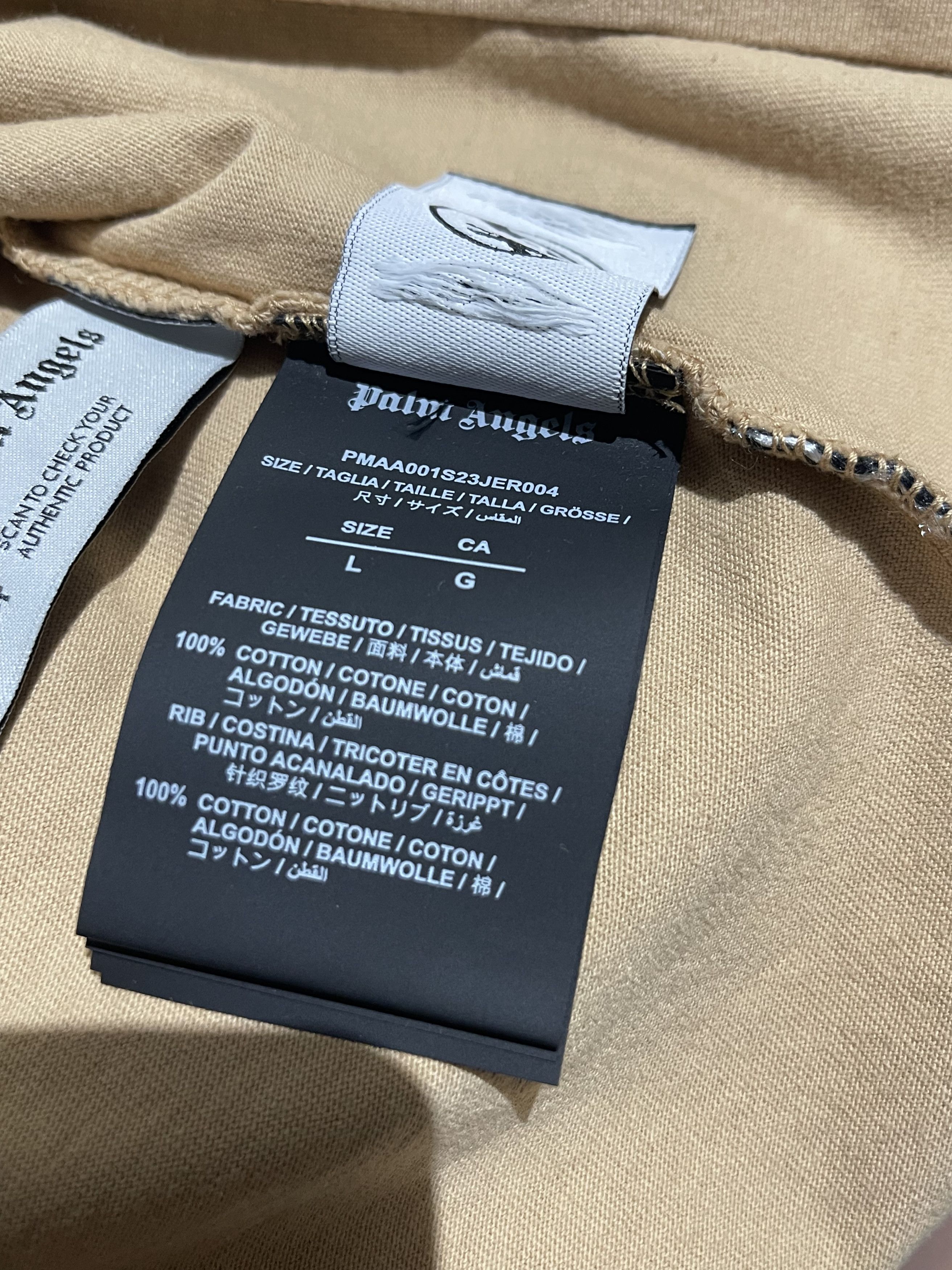Palm Angels Palm Angels Go Reverse Logo Tee Beige Size US L / EU 52-54 / 3 - 7 Thumbnail