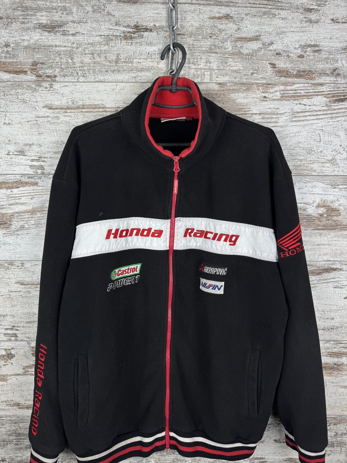 Honda Mens Vintage Honda Racing fleece jacket olympic full zip Size US XL / EU 56 / 4 - 2 Thumbnail