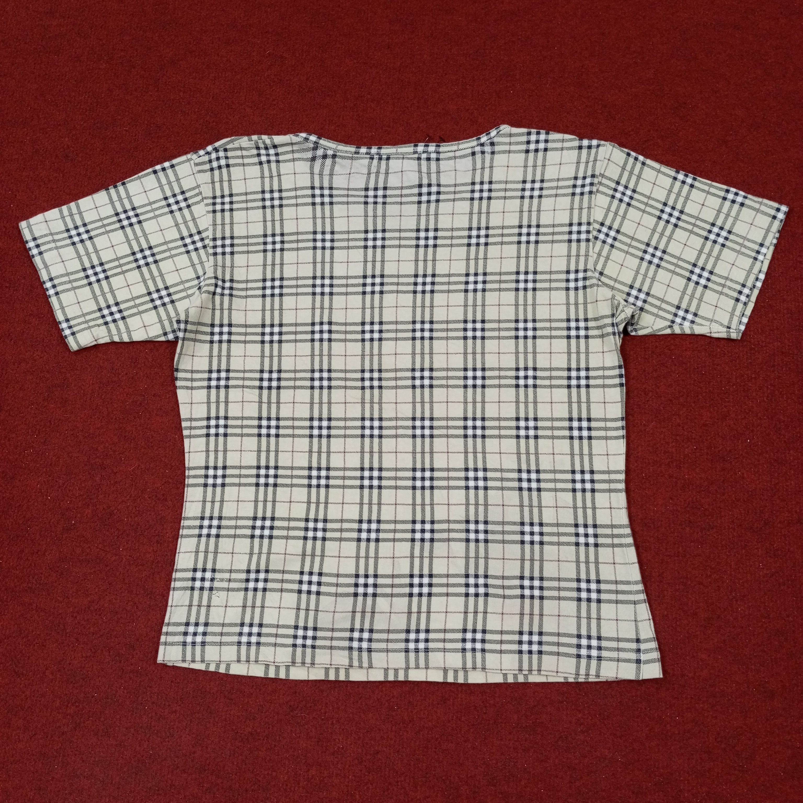 Burberry × Vintage Burberry London Nova Check Design Tshirt c219n33 Size S / US 4 / IT 40 - 5 Thumbnail