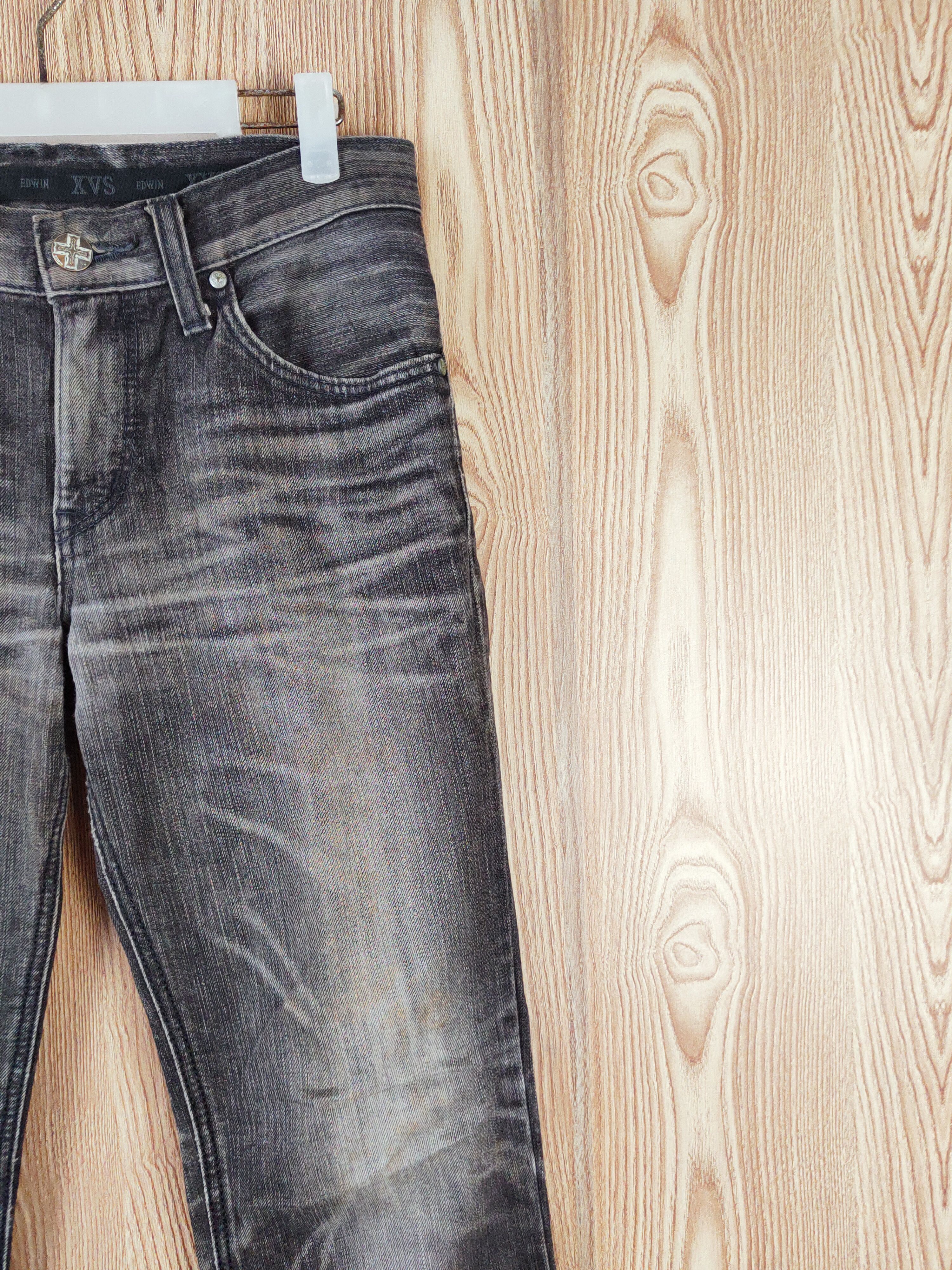 Edwin Edwin XVS Black Faded Distressed Ripped Jeans #W607 Size US 29 - 5 Thumbnail