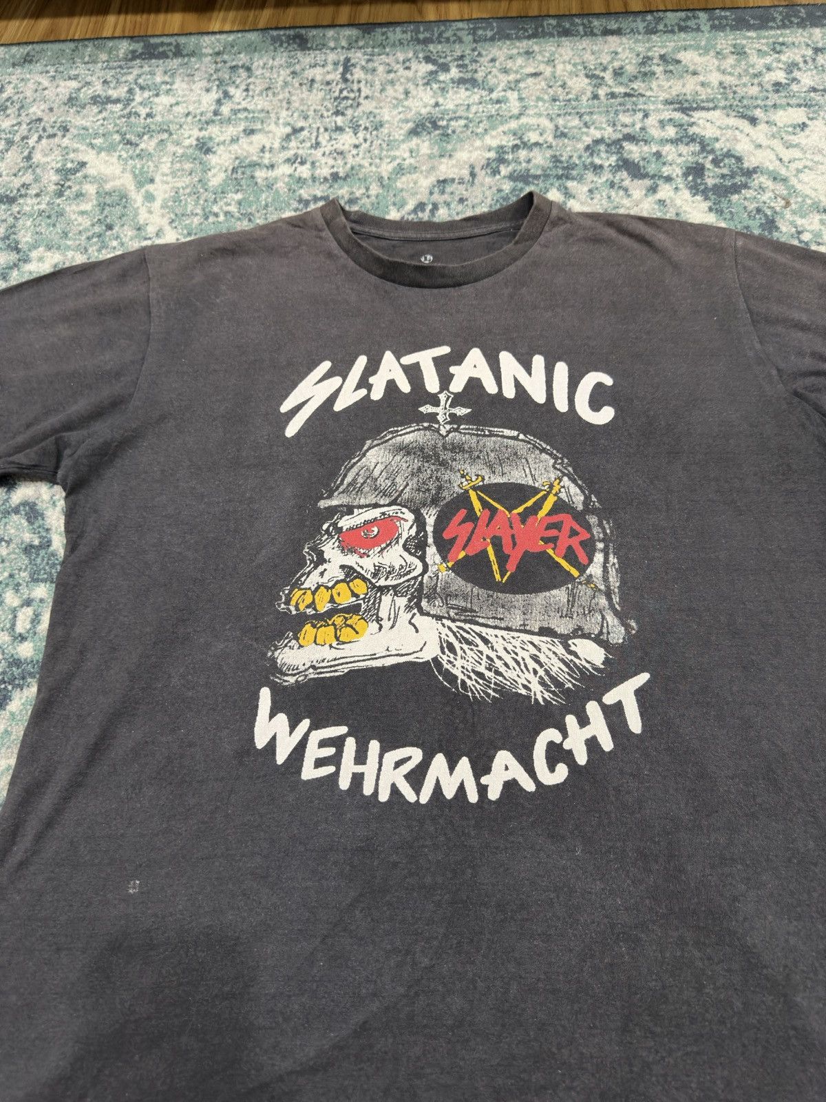 Band Tees Y2K Slayer Slatanic Wehrmacht Sun Faded Shirt Size US L / EU 52-54 / 3 - 4 Thumbnail