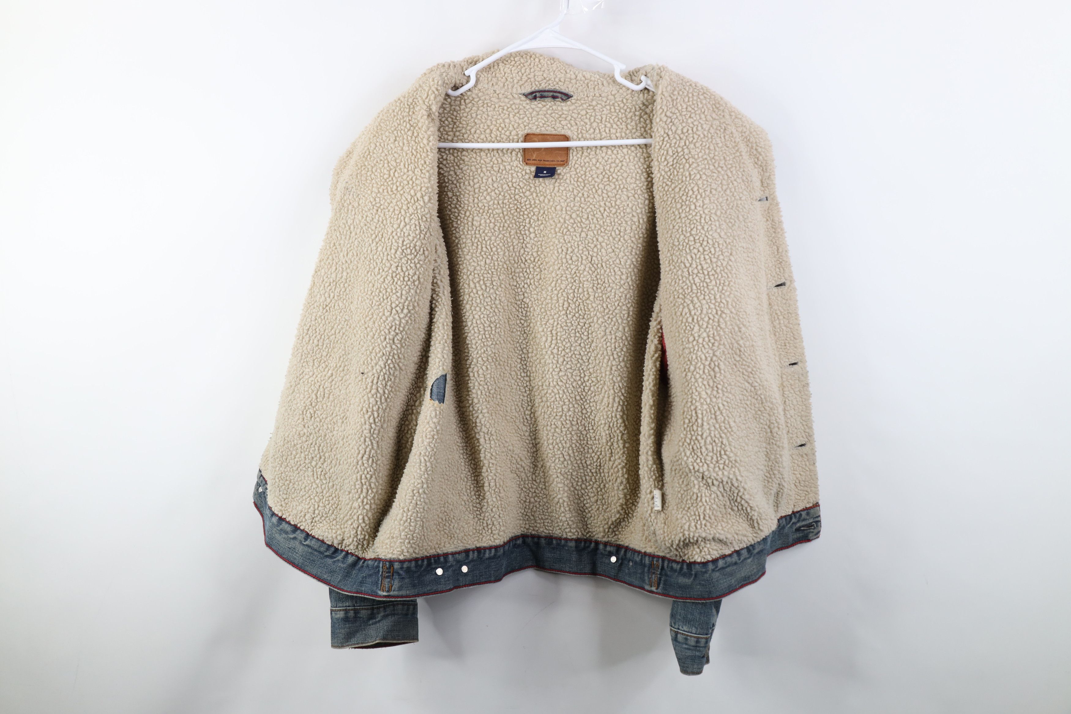 Gap Vintage Y2K 2004 Gap Deep Pile Fleece Lined Trucker Jacket Size US M / EU 48-50 / 2 - 10 Thumbnail