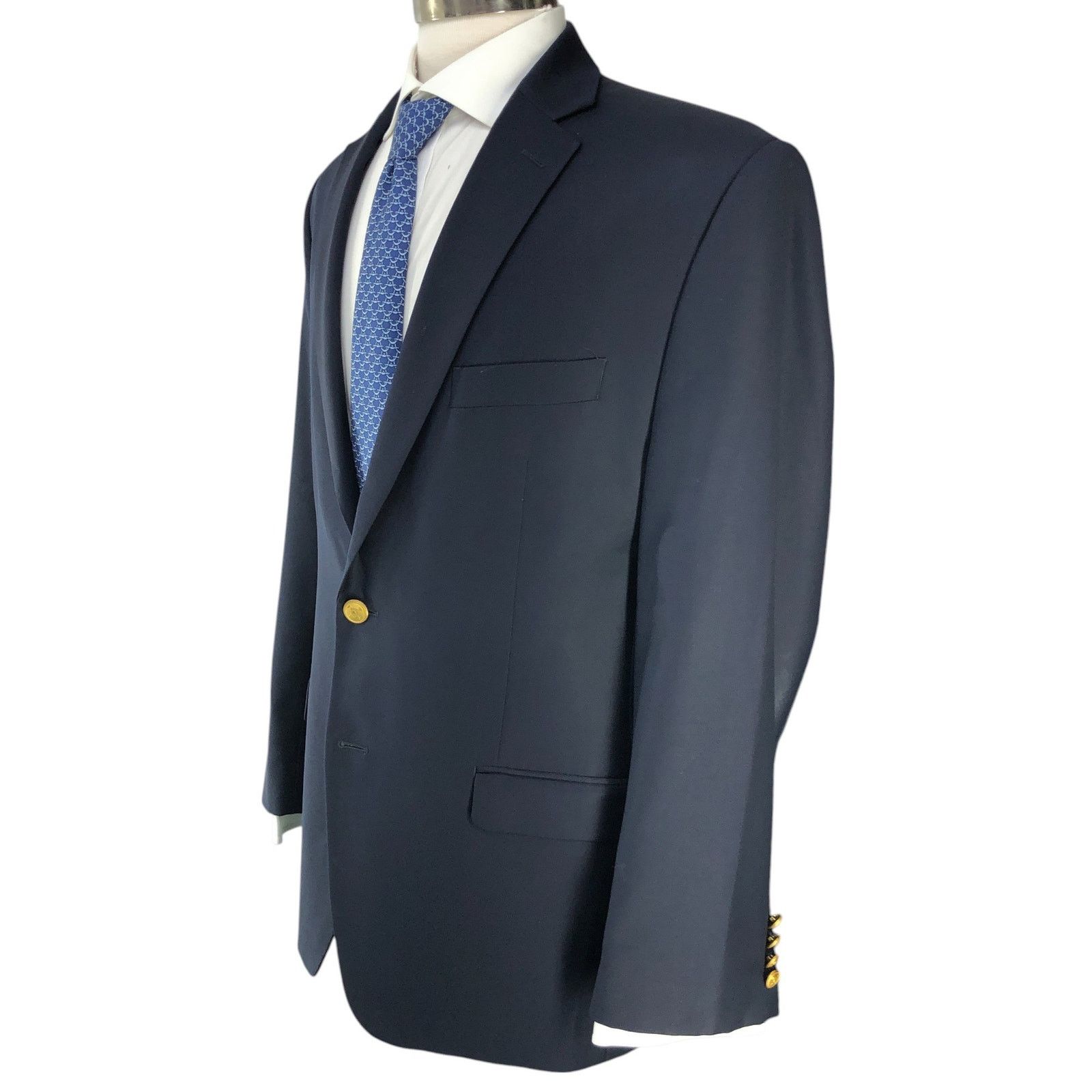 Lauren Ralph Lauren Ralph Lauren LRL Size 42R Blazer Jacket Navy Gold Buttons Size 42R - 6 Thumbnail