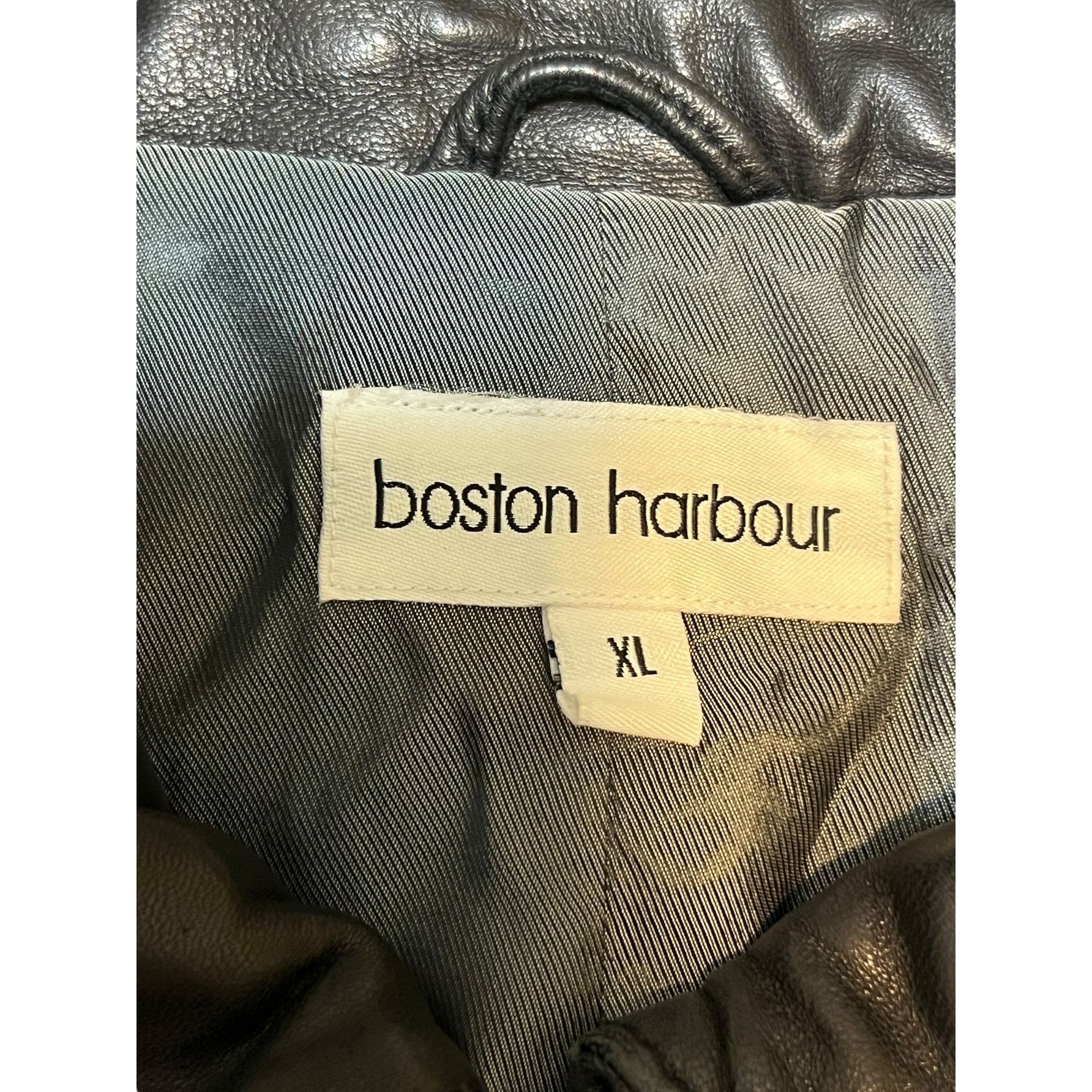 Other Boston Harbour Black 100% Genuine Leather Jacket Riding Coat Size US XL / EU 56 / 4 - 4 Thumbnail