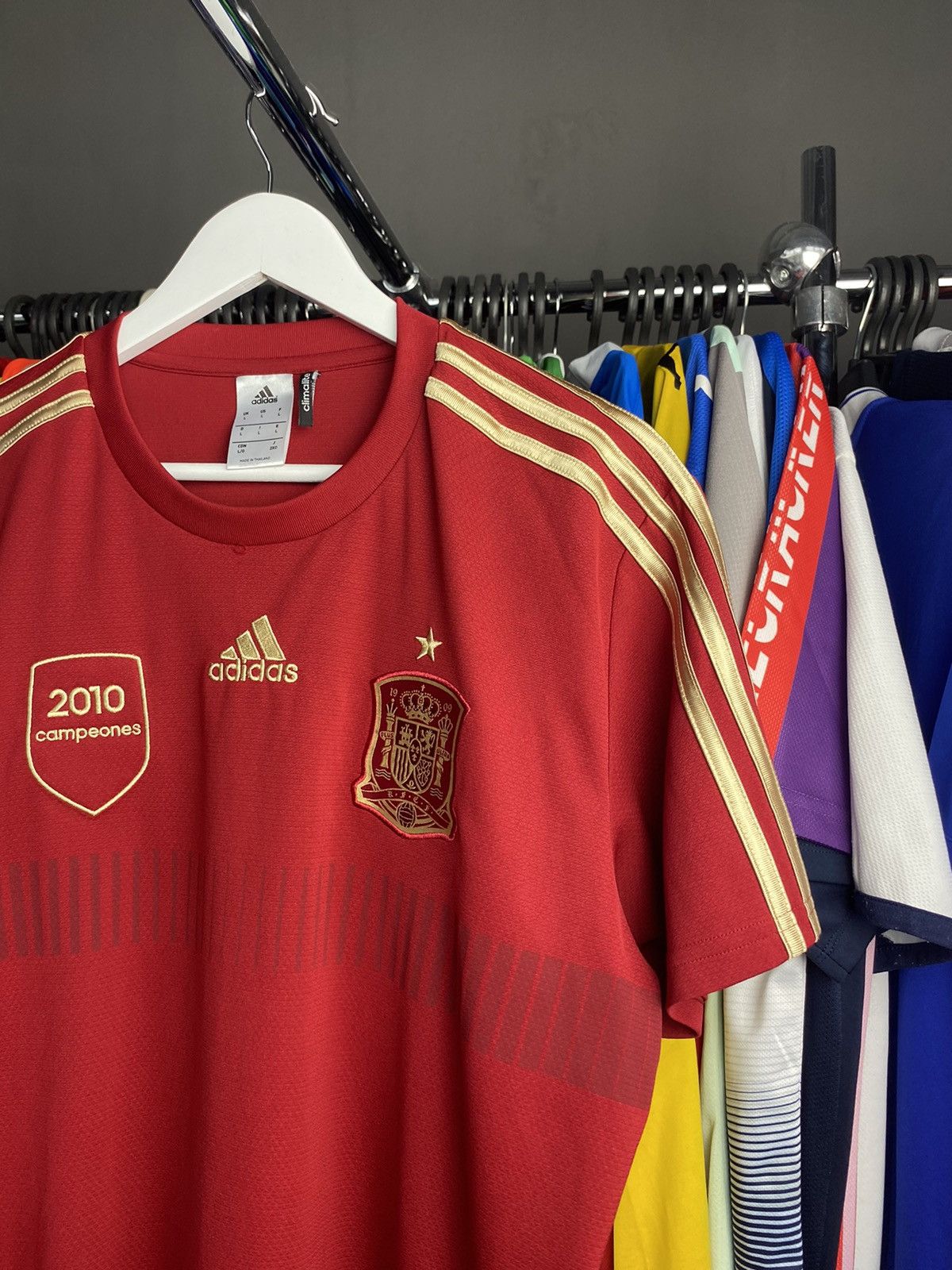 Adidas 2013/14 ADIDAS SPAIN TRAINING SOCCER FOOTBALL JERSEY SHIRT Size US L / EU 52-54 / 3 - 4 Thumbnail