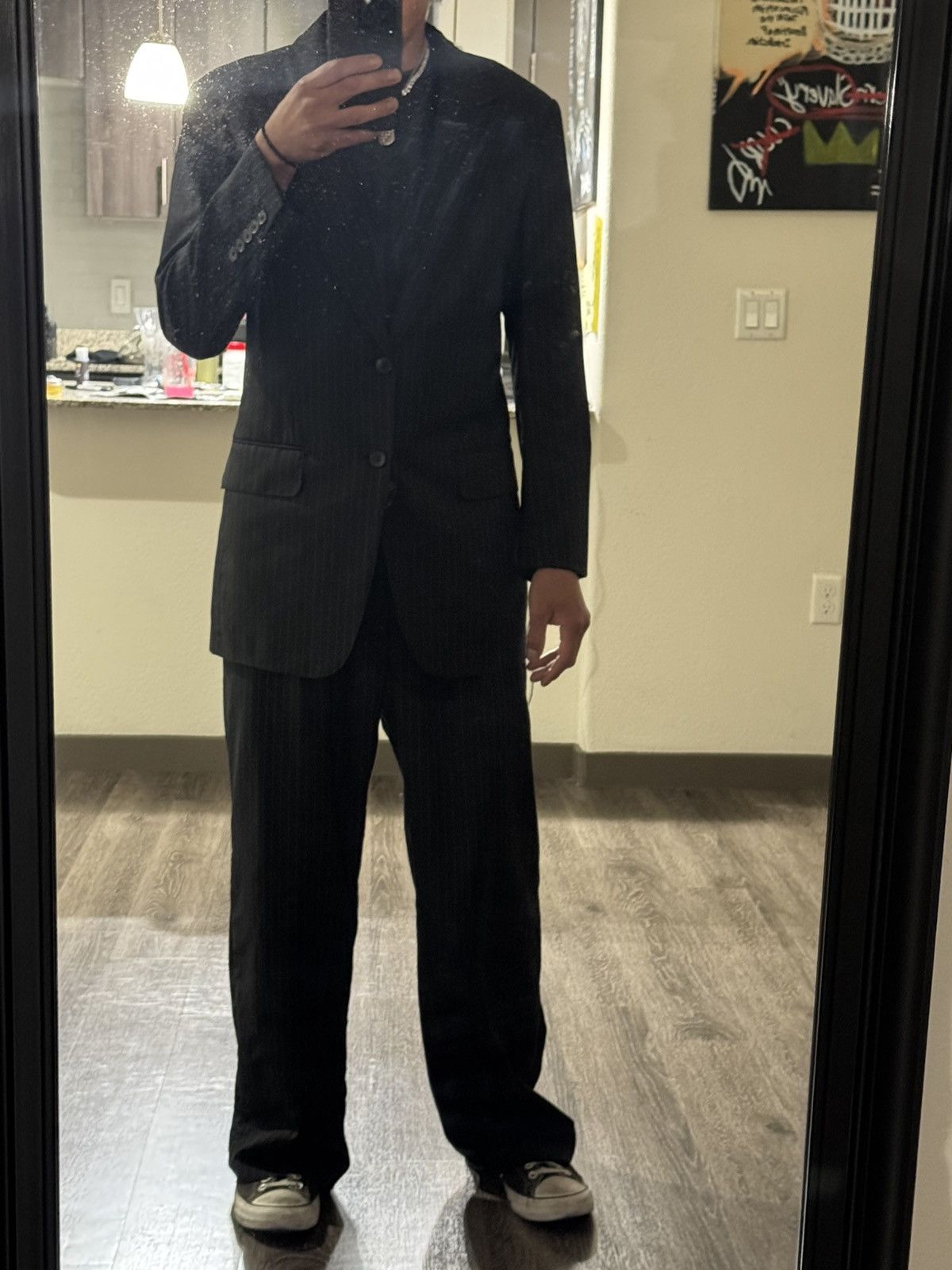 Gucci Tom Ford Era Gucci pinstripe flare suit Size 46R - 10 Thumbnail