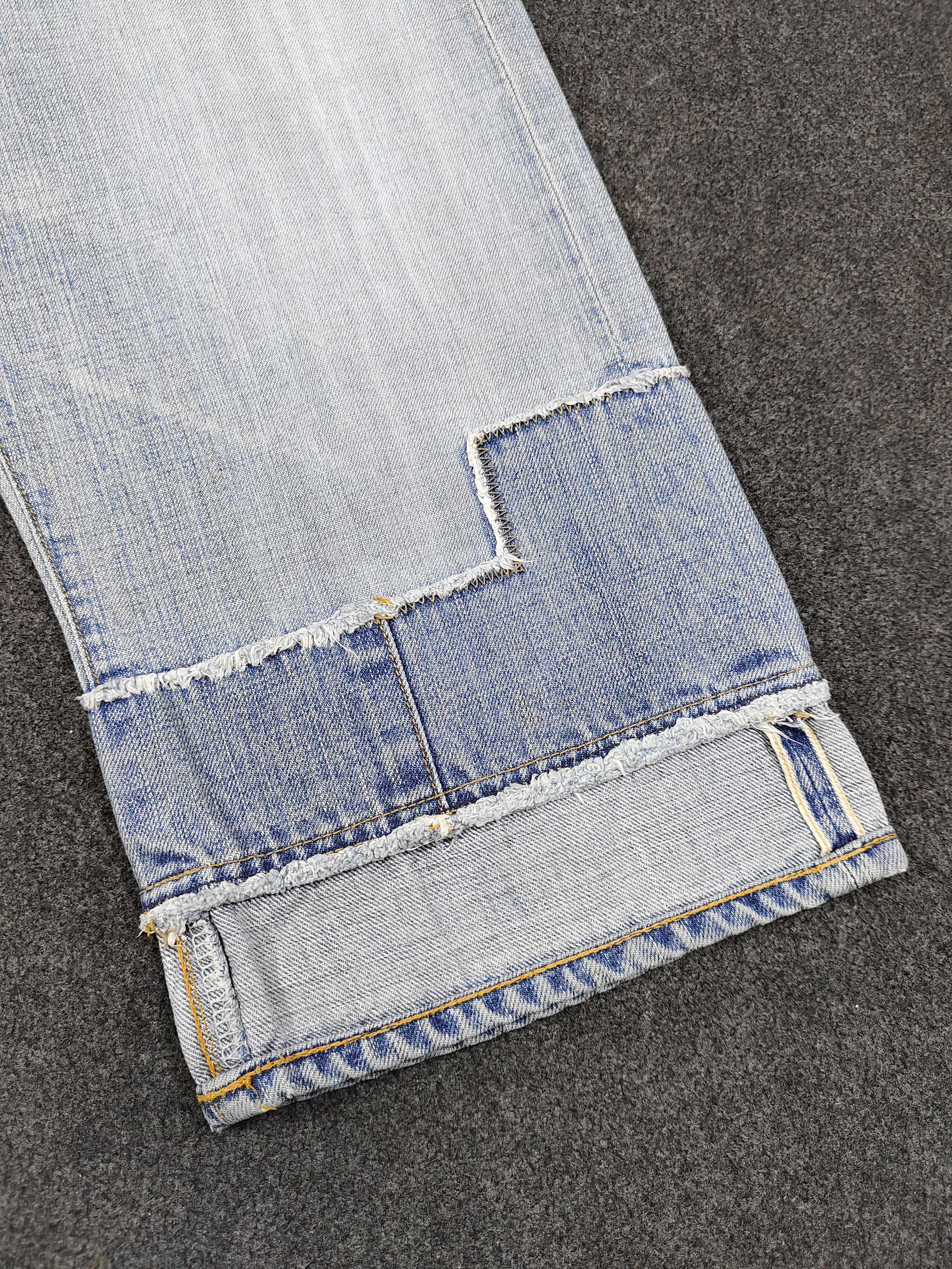 If Six Was Nine 00s Blue Way🇯🇵Patchwork Panel Raw Edge Layered Denim Size US 30 / EU 46 - 4 Thumbnail