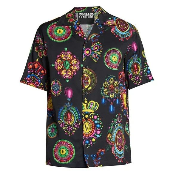 Versace Jeans Couture Versace Jeans Couture Regalia-Print Camp Shirt Size US L / EU 52-54 / 3 - 1 Thumbnail
