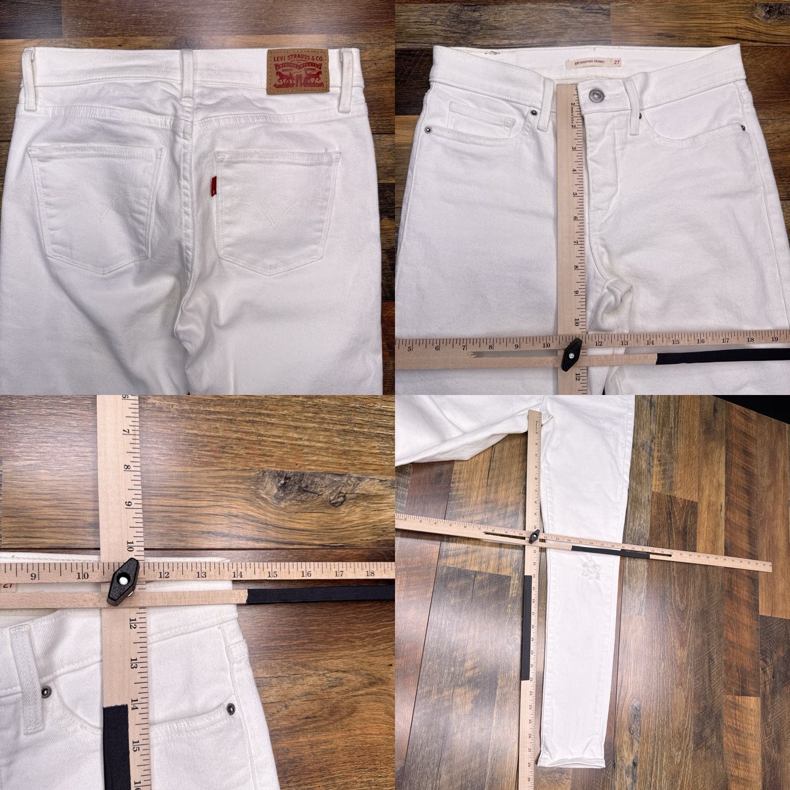 Levi's Levi's 311 Shaping Skinny Jeans Womens 27 White Mid Rise Stretch 27x30 Jeans Size 27" / US 4 / IT 40 - 8 Thumbnail