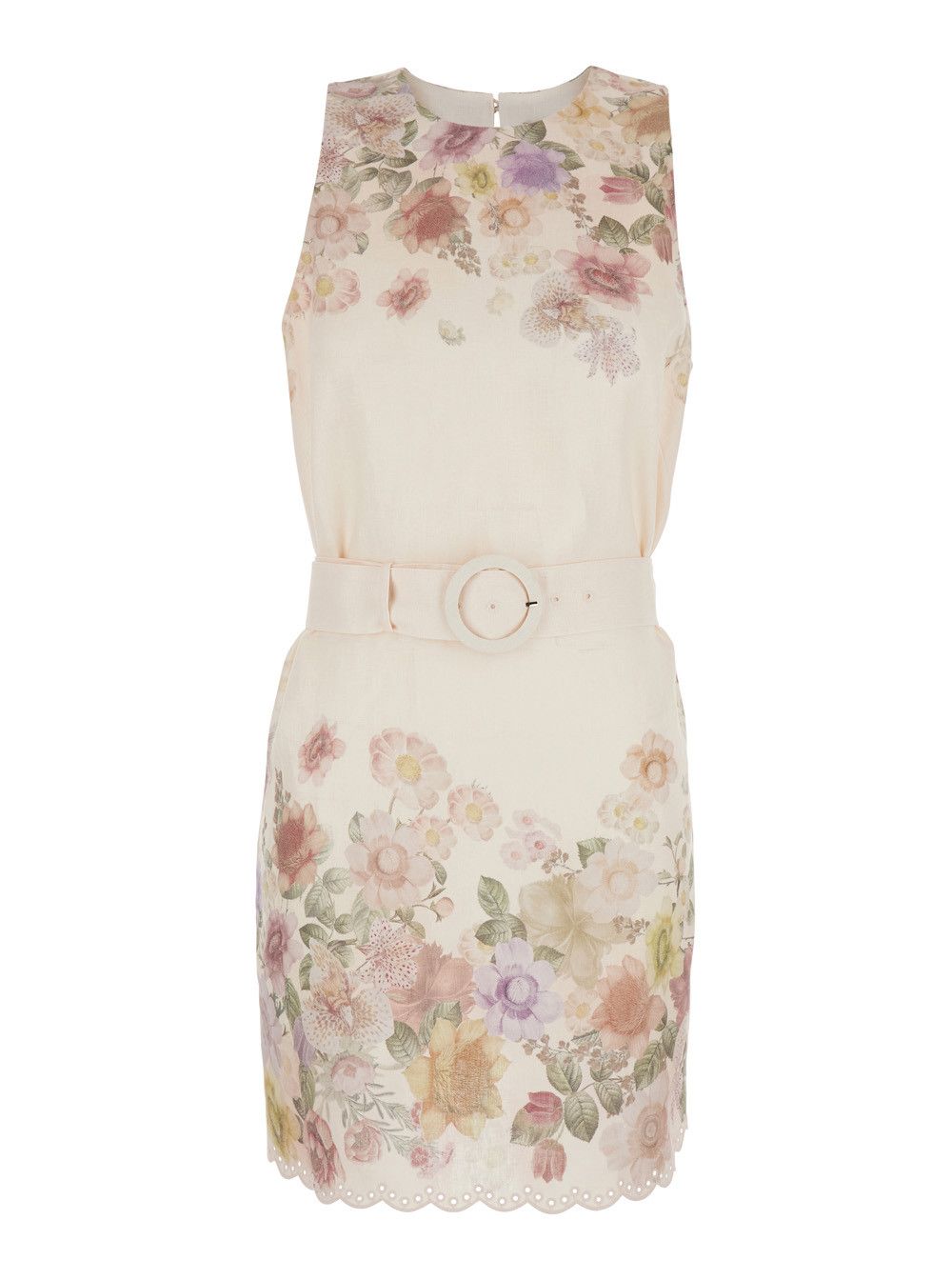 TWINSET Dress 'FLOWER PRINT' Beige with Floral Print in Linen Women Size L / US 10 / IT 46 - 1 Thumbnail