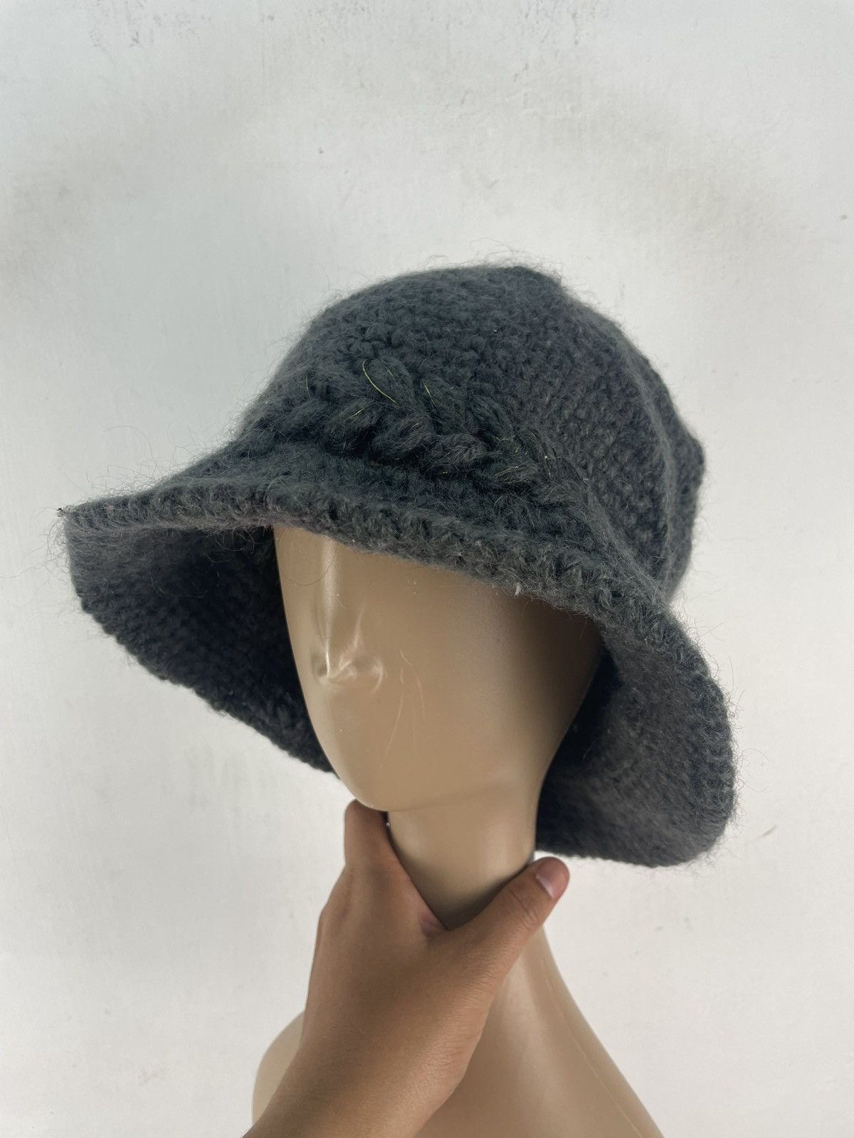 Pierre Cardin × Vintage Vintage 90s Pierre Cardin Paris Mohair Knitted Bucket Hat Size ONE SIZE - 1 Thumbnail