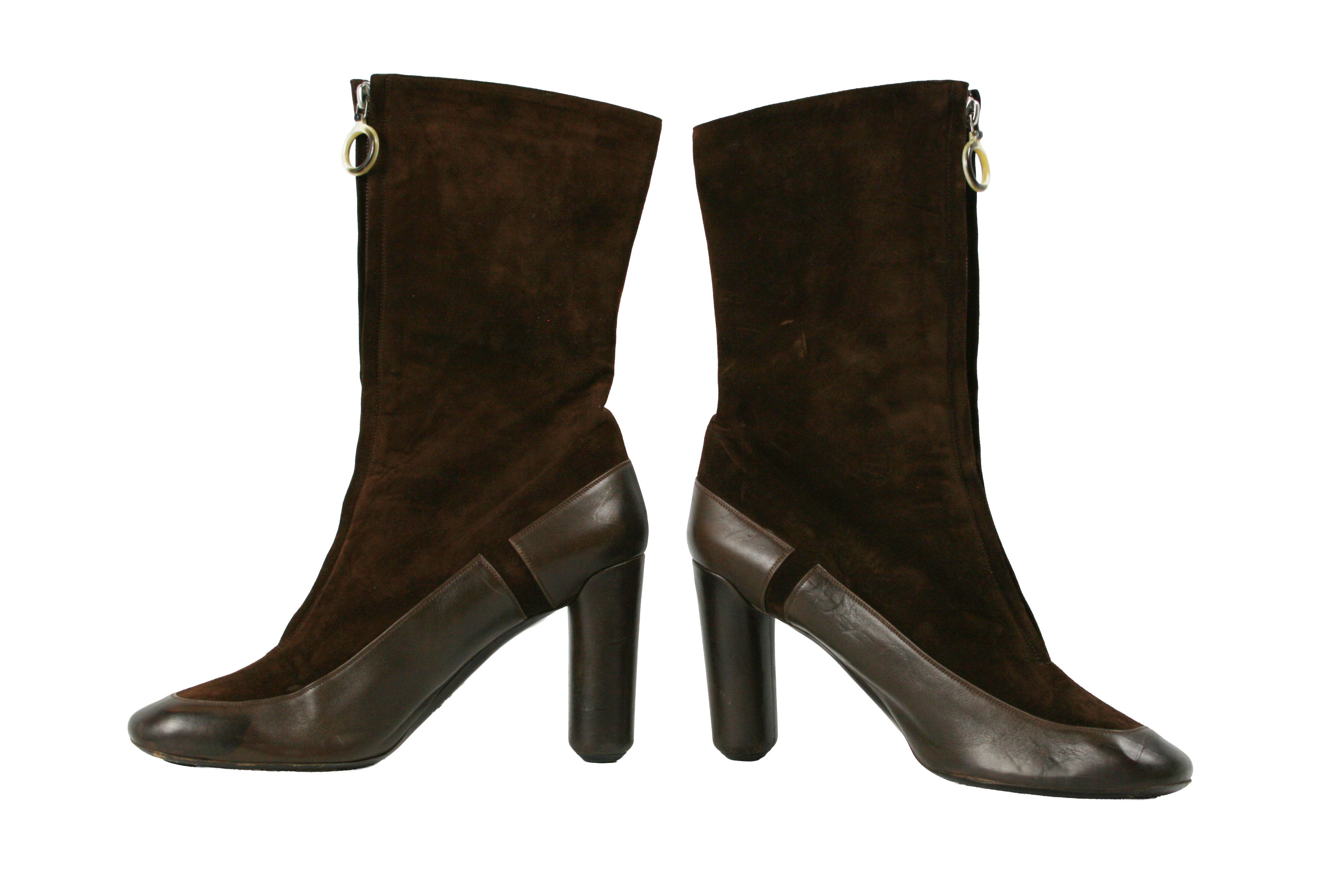 Marc Jacobs Front Zip Suede Leather Ankle Boots Size US 9.5 / IT 39.5 - 10 Thumbnail