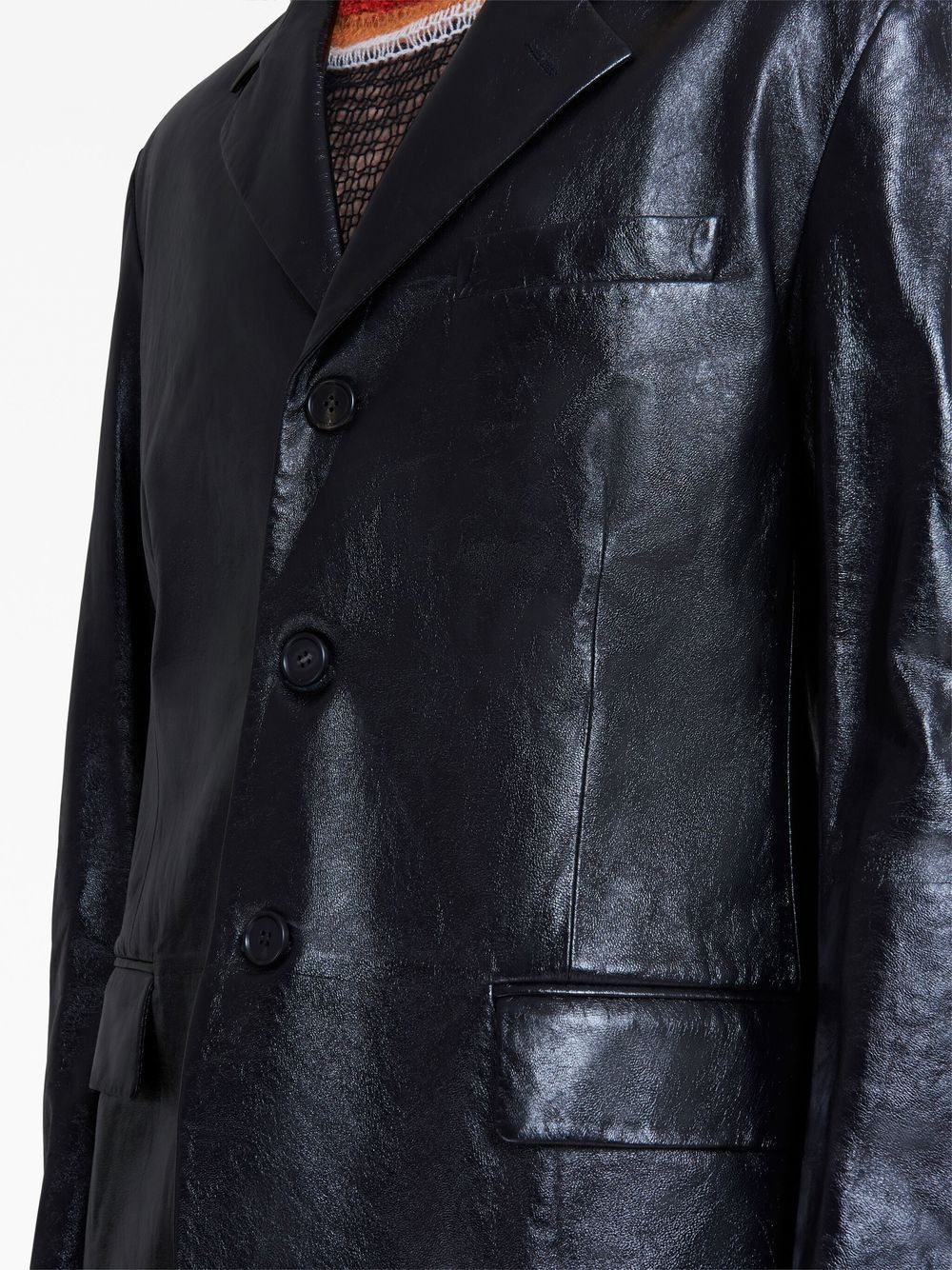 Marni o1w1db10125 Polished Finish Leather Jacket in Black Size US M / EU 48-50 / 2 - 6 Thumbnail