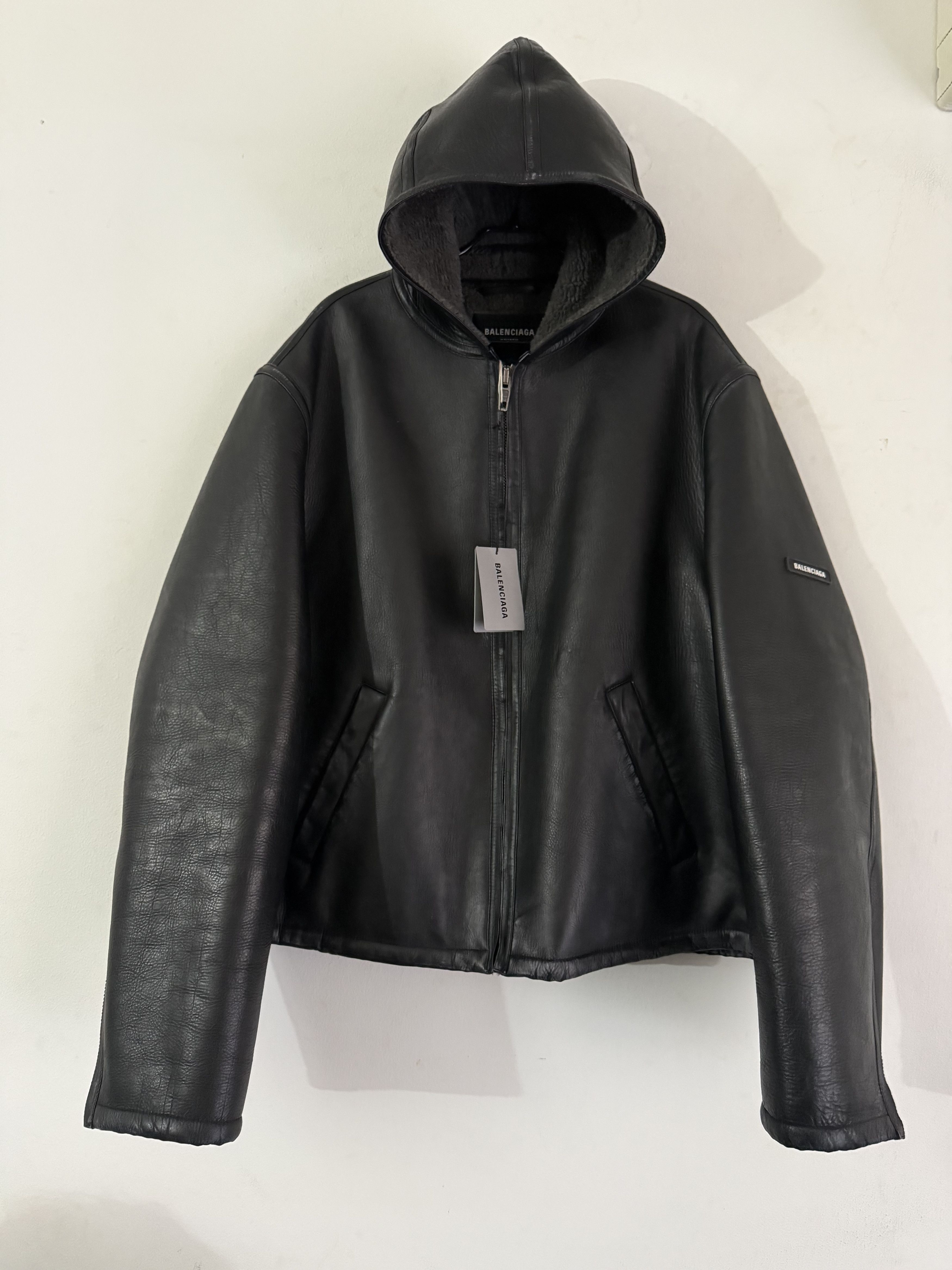 Balenciaga Hooded Shearling Jacket Leather Size US M / EU 48-50 / 2 - 6 Thumbnail