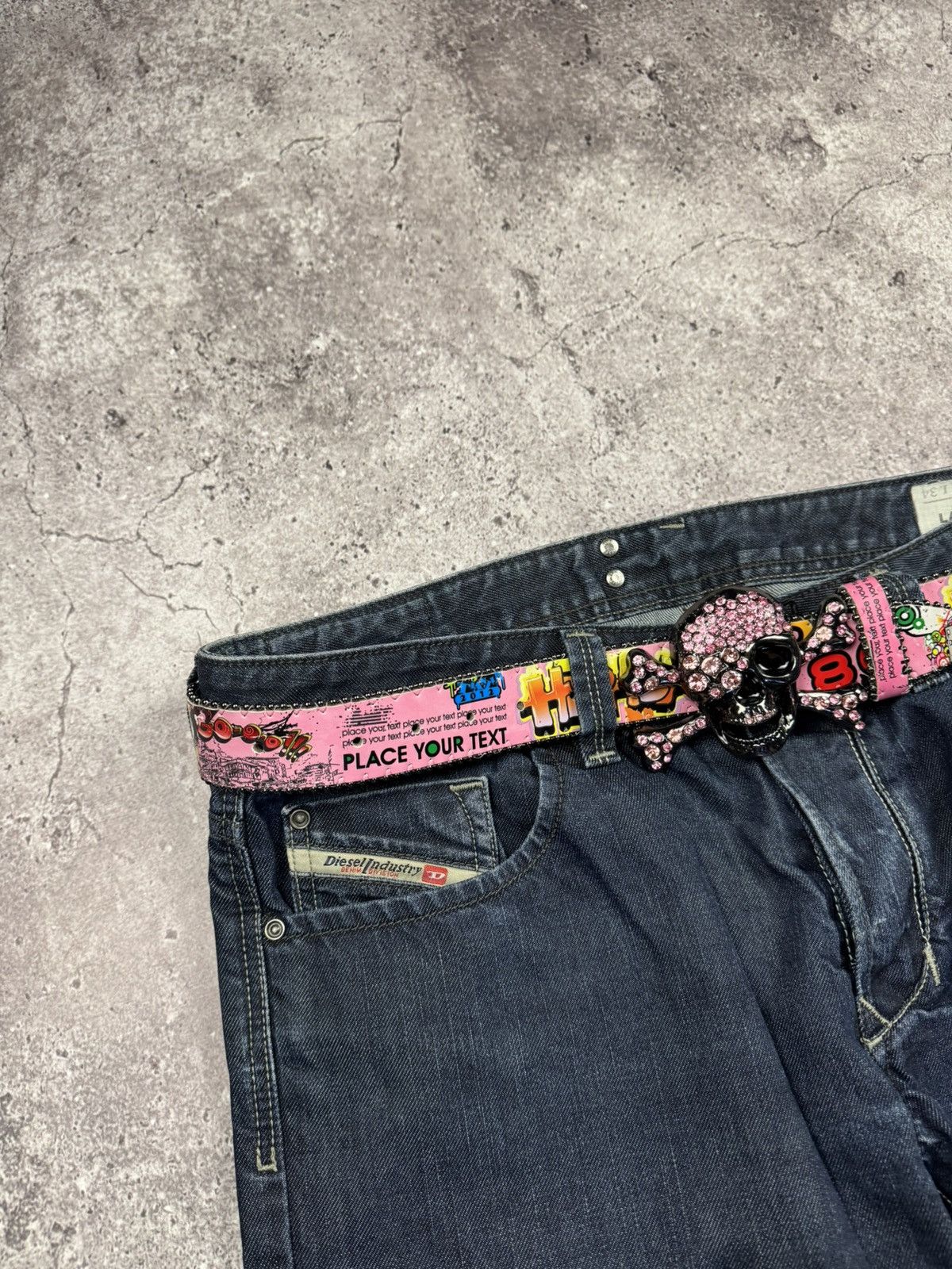 Japanese Brand 00’s NUMBER NINE STYLE GRAFFITI SKULL RARE Y2K BELT VINTAGE Size ONE SIZE - 2 Thumbnail