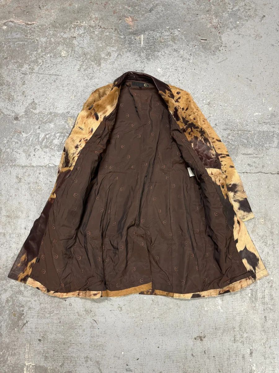 Just Cavalli AW2004 Cavalli Brown & Beige Pony Hair Caw Effect Trench Coat Size S / US 4 / IT 40 - 7 Thumbnail