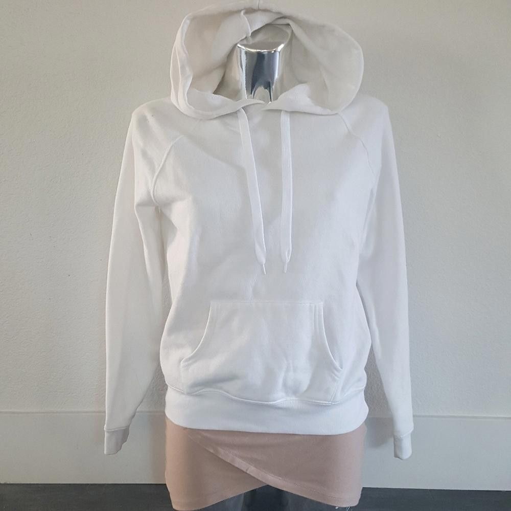 Forever 21 White Hooded F21 Sweatshirt Long Sleeve Size S / US 4 / IT 40 - 1 Thumbnail