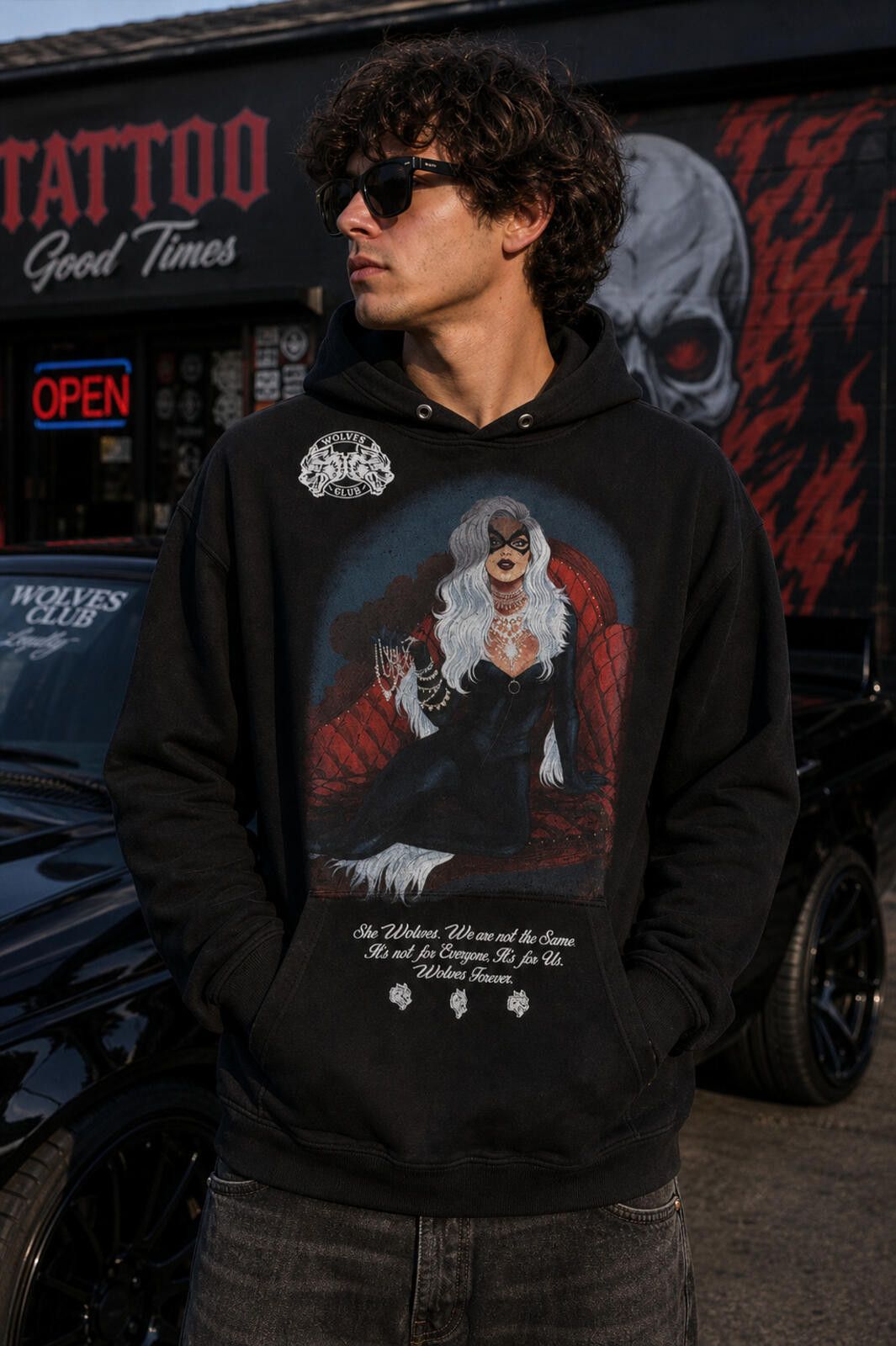 Civil Regime Civil Regime Wolves Club Hoodie Black Graphic Streetwear nwt Size US L / EU 52-54 / 3 - 1 Thumbnail