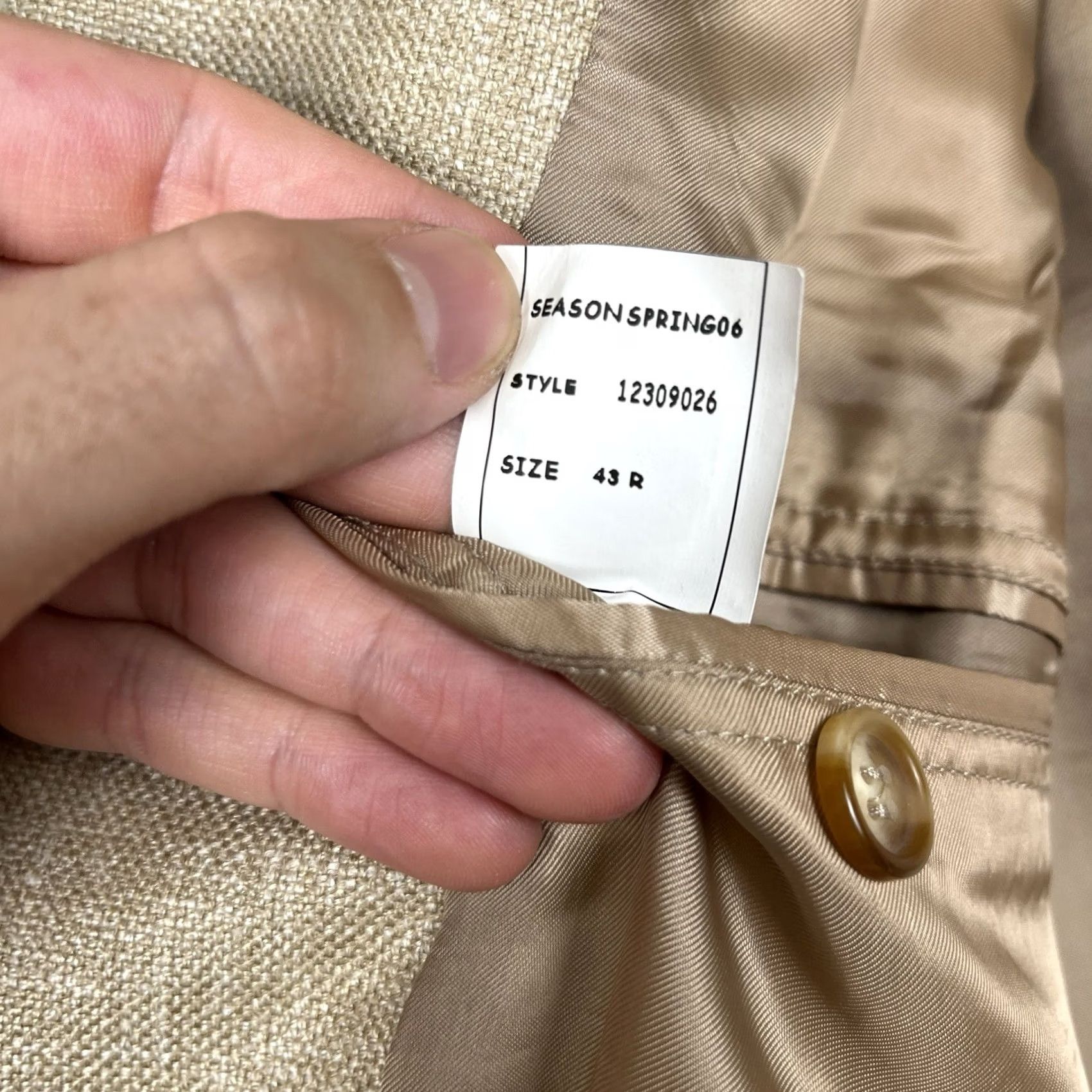 Brooks Brothers VINTAGE Brooks Brothers Jacket Mens 43 Beige Silk Linen Wool Blazer Size 46R - 5 Thumbnail