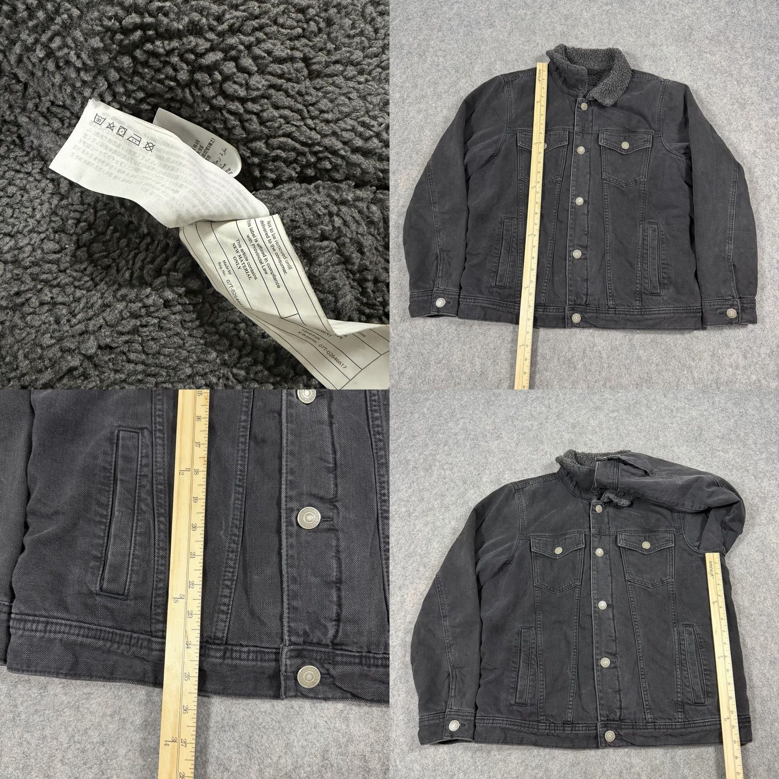 Abercrombie & Fitch Abercrombie & Fitch Denim Jacket Men’s Medium Black Sherpa Lined Vintage? (Note: Original title indicates "Vintage" but item says Vintage: No) Size US M / EU 48-50 / 2 - 8 Thumbnail