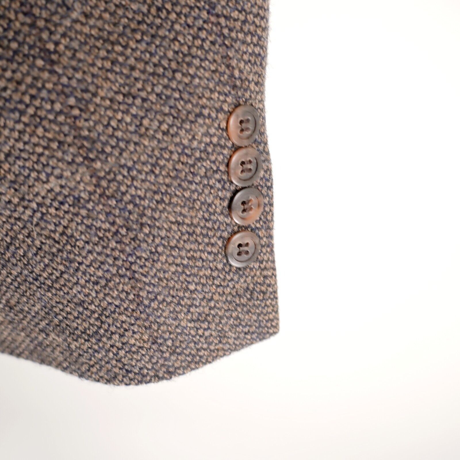Bill Blass Bill Blass Tweed Wool Brown Black Birdseye Windowpane 2 Butt Size 44L - 4 Thumbnail