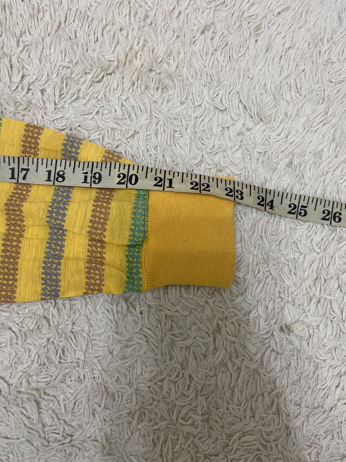 Yves Saint Laurent “YSL – Striped Long Sleeve Knit Top Yellow Green Brown Size US M / EU 48-50 / 2 - 11 Thumbnail