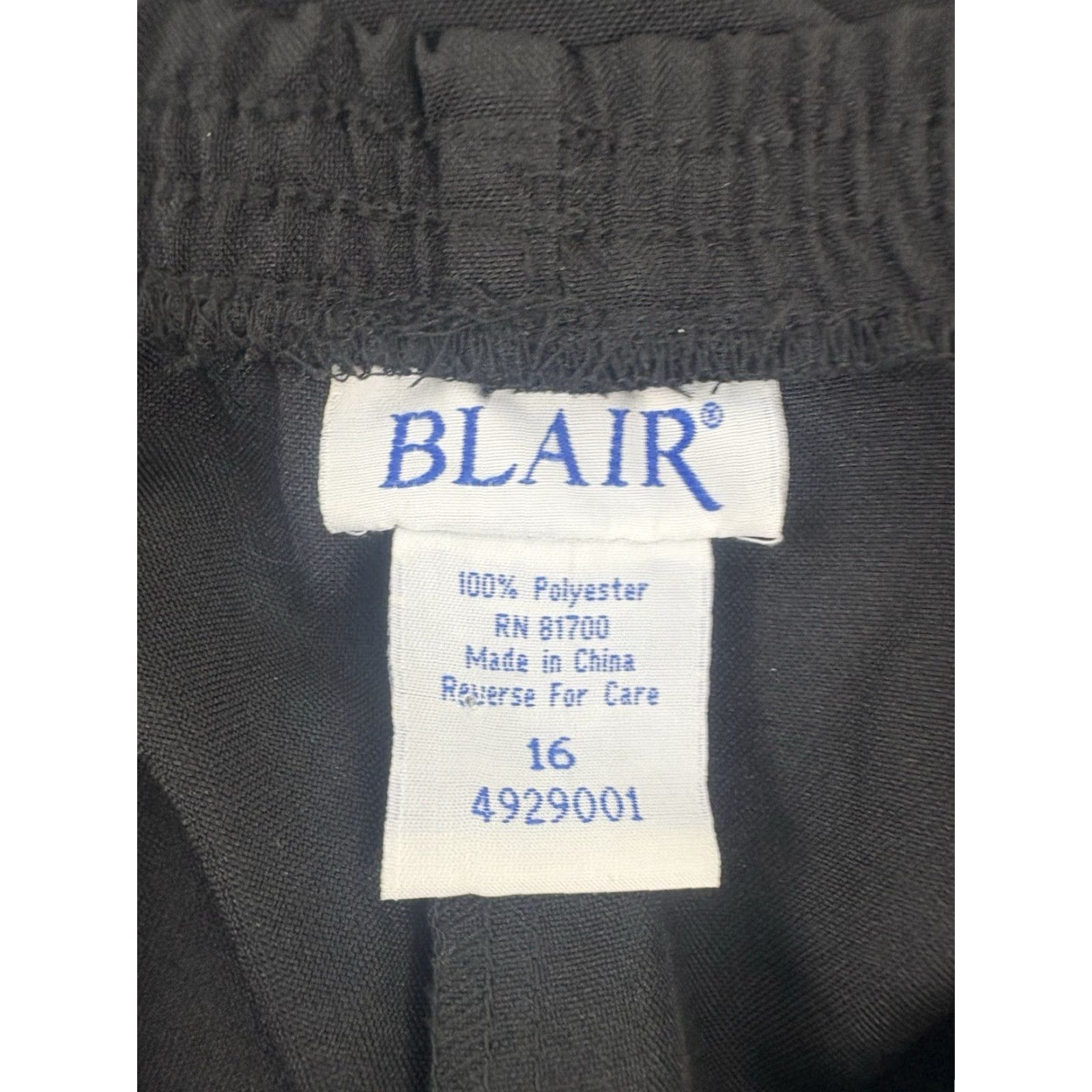 Blair Blair Black Pull On Pleated Elastic Waist Dress Pants Womens Size 16 Size 38" / US 16 / IT 52 - 7 Thumbnail