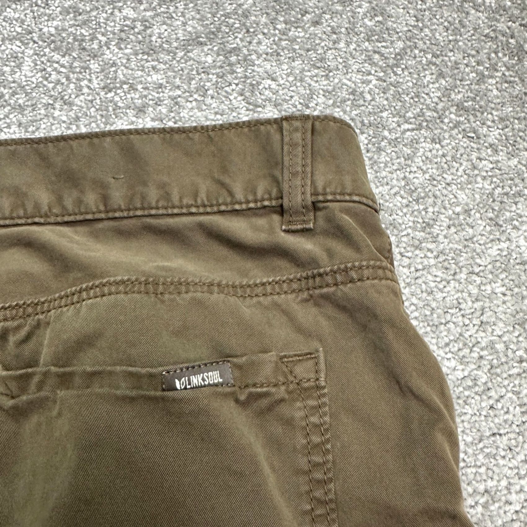 Vintage Linksoul Boardwalker Chino Pants Mens 35R Green Straight Leg 5-Pocket Cotton Size US 35 - 7 Thumbnail