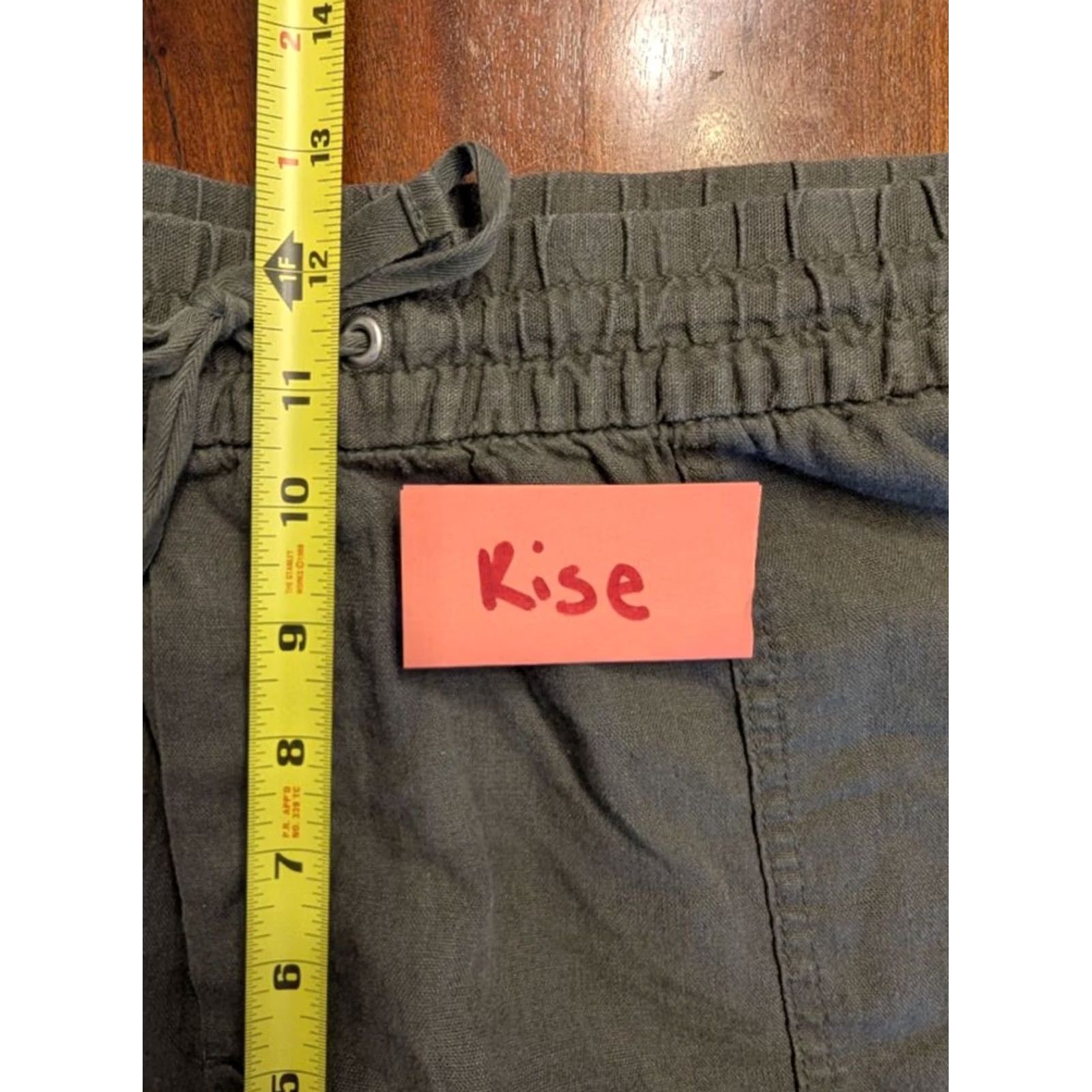 Gap Gap Olive Green Linen Blend Drawstring Elastic Waist Shorts Casual Womens XL Tall Size 40" / US 18 - 6 Thumbnail