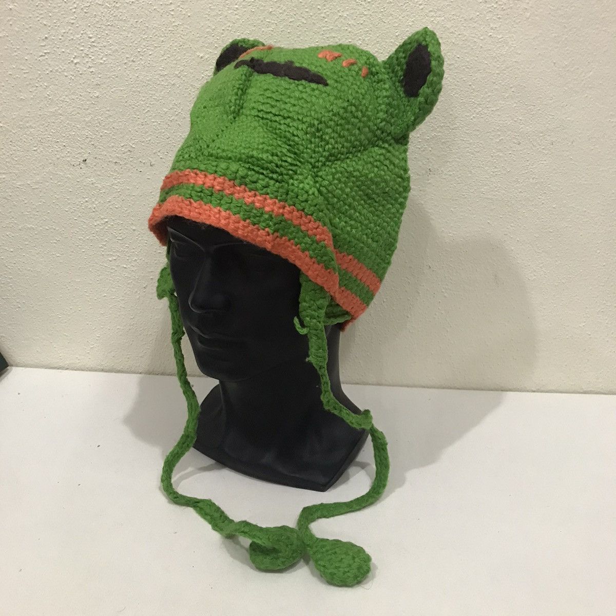 Japanese Brand × Vintage Japanese Brand Bunny Horn Earflap Knit Beanie Hat Size ONE SIZE - 4 Thumbnail