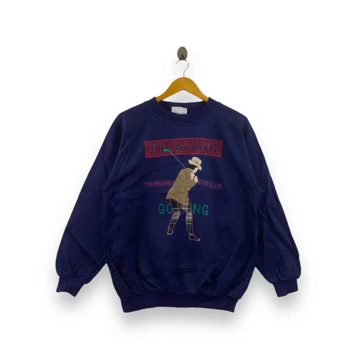 Trussardi Vintage TRUSSARDI GOLFING CLUB Made In Italy Sweatshirt Size US L / EU 52-54 / 3 - 1 Thumbnail