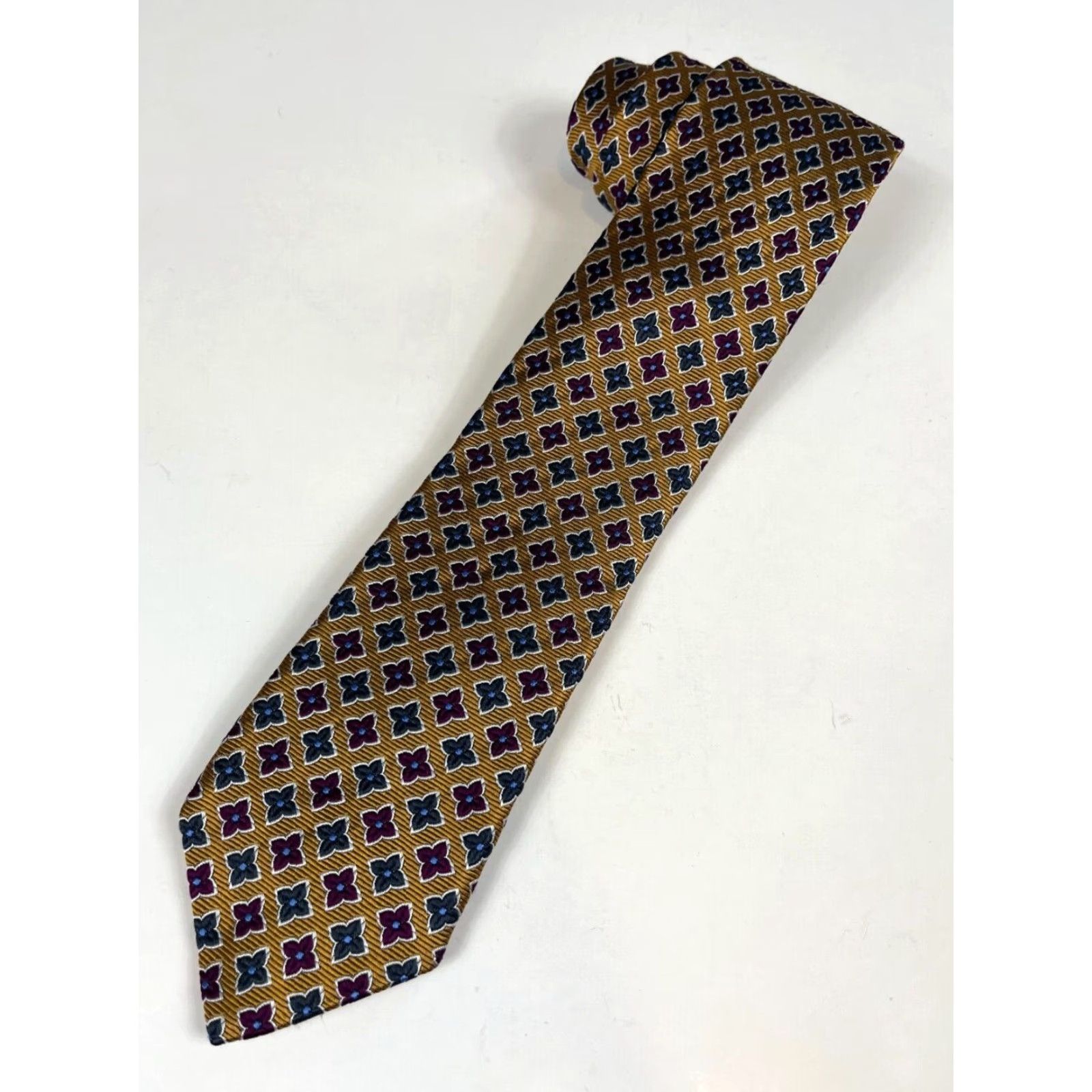 Vintage Trafalgar Men's Woven Silk Tie Made in USA Size ONE SIZE - 3 Thumbnail