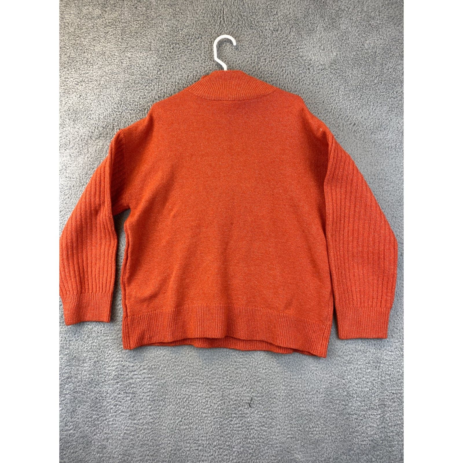 Vintage St. John's Bay Women’s Sweater XL Pullover Orange Cable Knit Mock Neck / 76-32 Size XL / US 12-14 / IT 48-50 - 7 Thumbnail