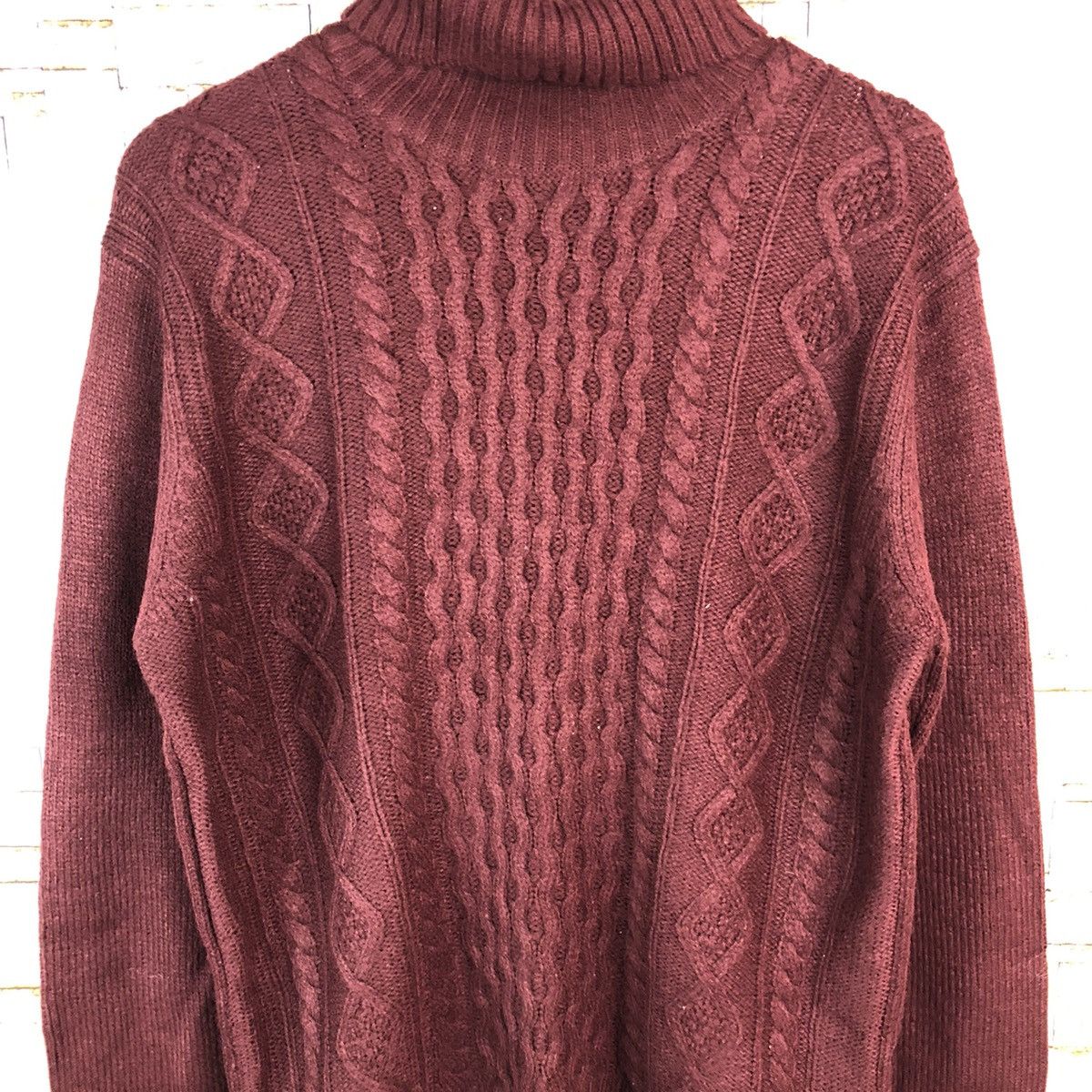 Aran Isles Knitwear × Homespun Knitwear × Japanese Brand GU Maroon Knitwear #A1192 Size US L / EU 52-54 / 3 - 9 Thumbnail