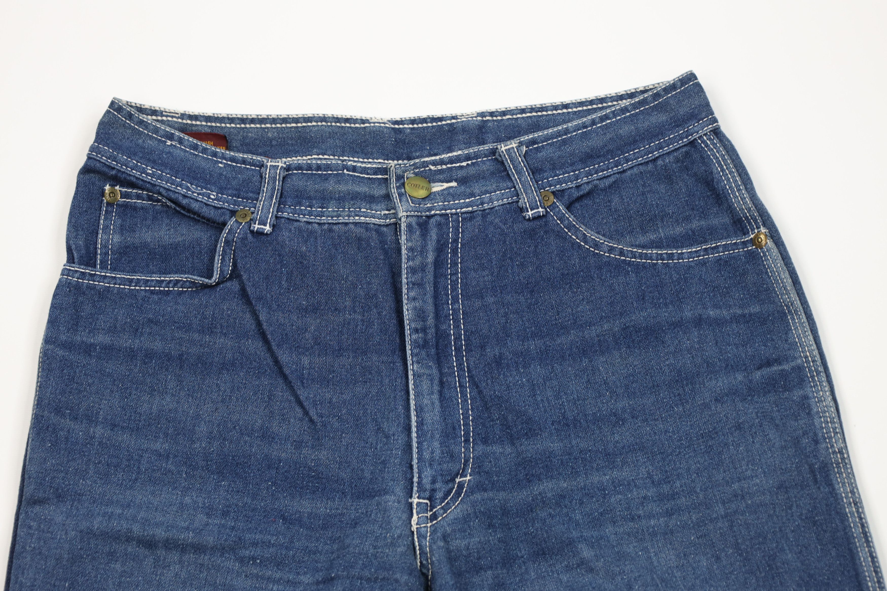 Vintage Vintage 70s Streetwear Wide Leg Denim Jeans Blue Triblend Size US 30 / EU 46 - 2 Thumbnail
