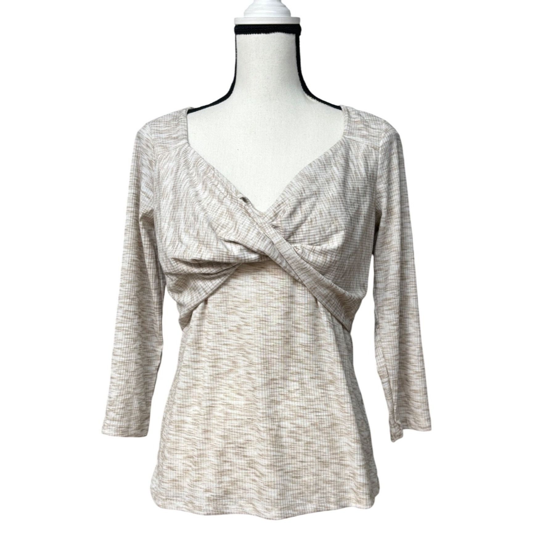 Other Fever Spaced-Dyed Twist-Front Top, Sand, Sz. M Size M / US 6-8 / IT 42-44 - 2 Thumbnail
