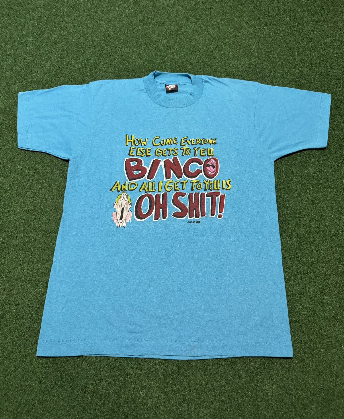 Vintage Vintage 80s Bingo Funny M/L Graphic 50/50 Thin T Shirt Size US L / EU 52-54 / 3 - 1 Thumbnail