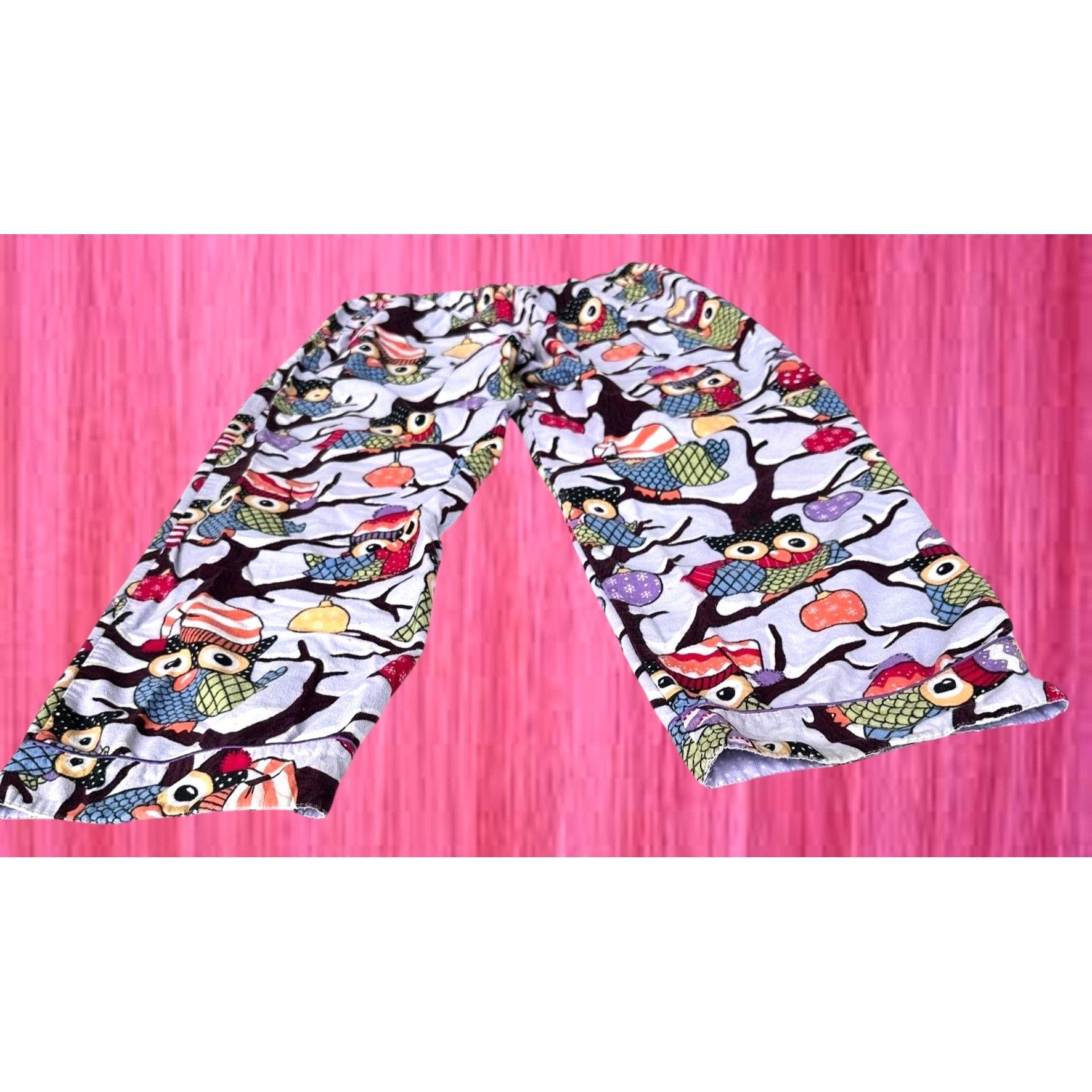 Other Nick Nora Owl Pajama Bottoms Unisex Small Purple Flannel Fro Size 30" / US 8 / IT 44 - 8 Thumbnail
