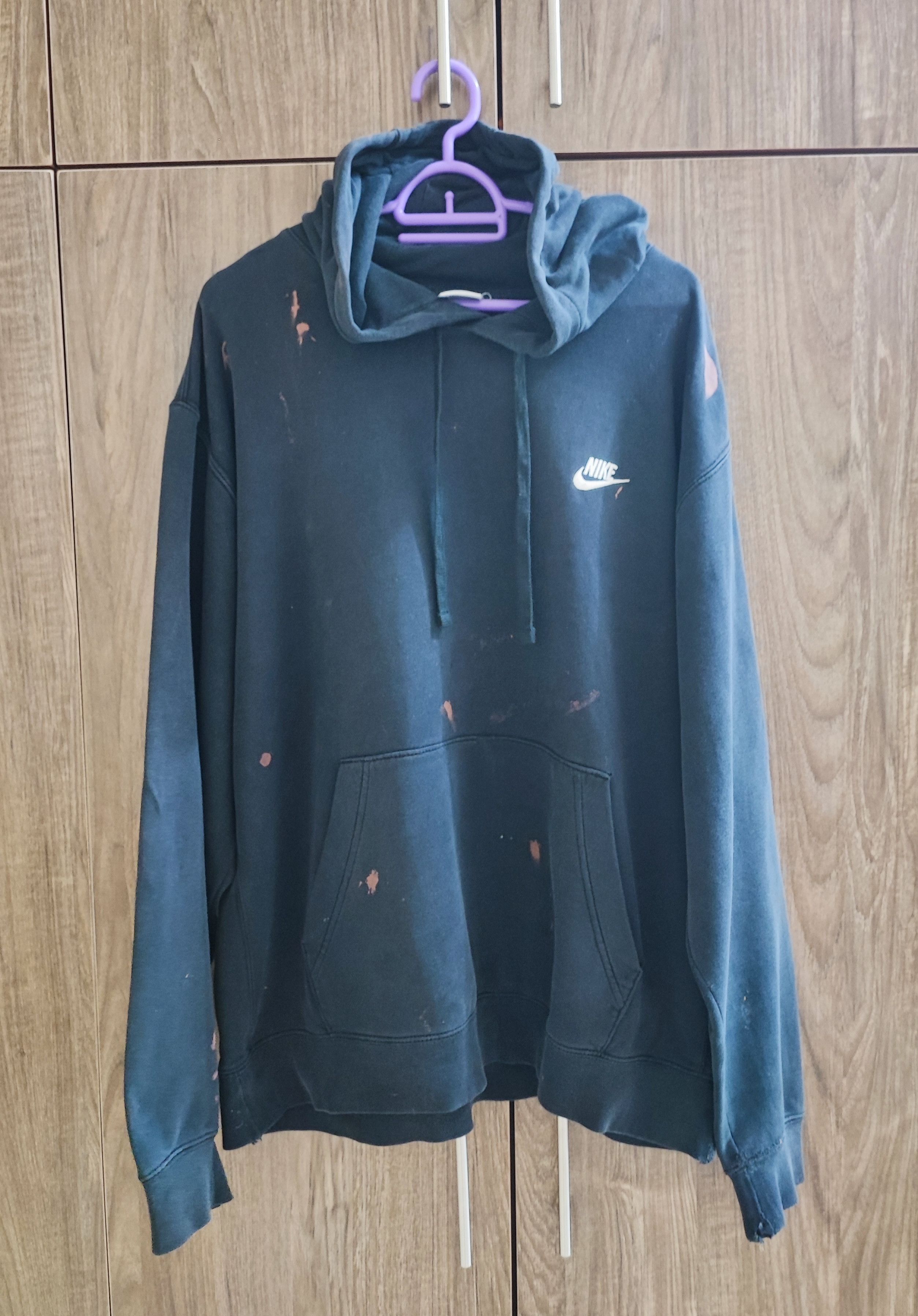Nike Vintage Y2K Nike Mini Swoosh Boxy Faded / Thrashed Hoodie Size US XL / EU 56 / 4 - 2 Thumbnail
