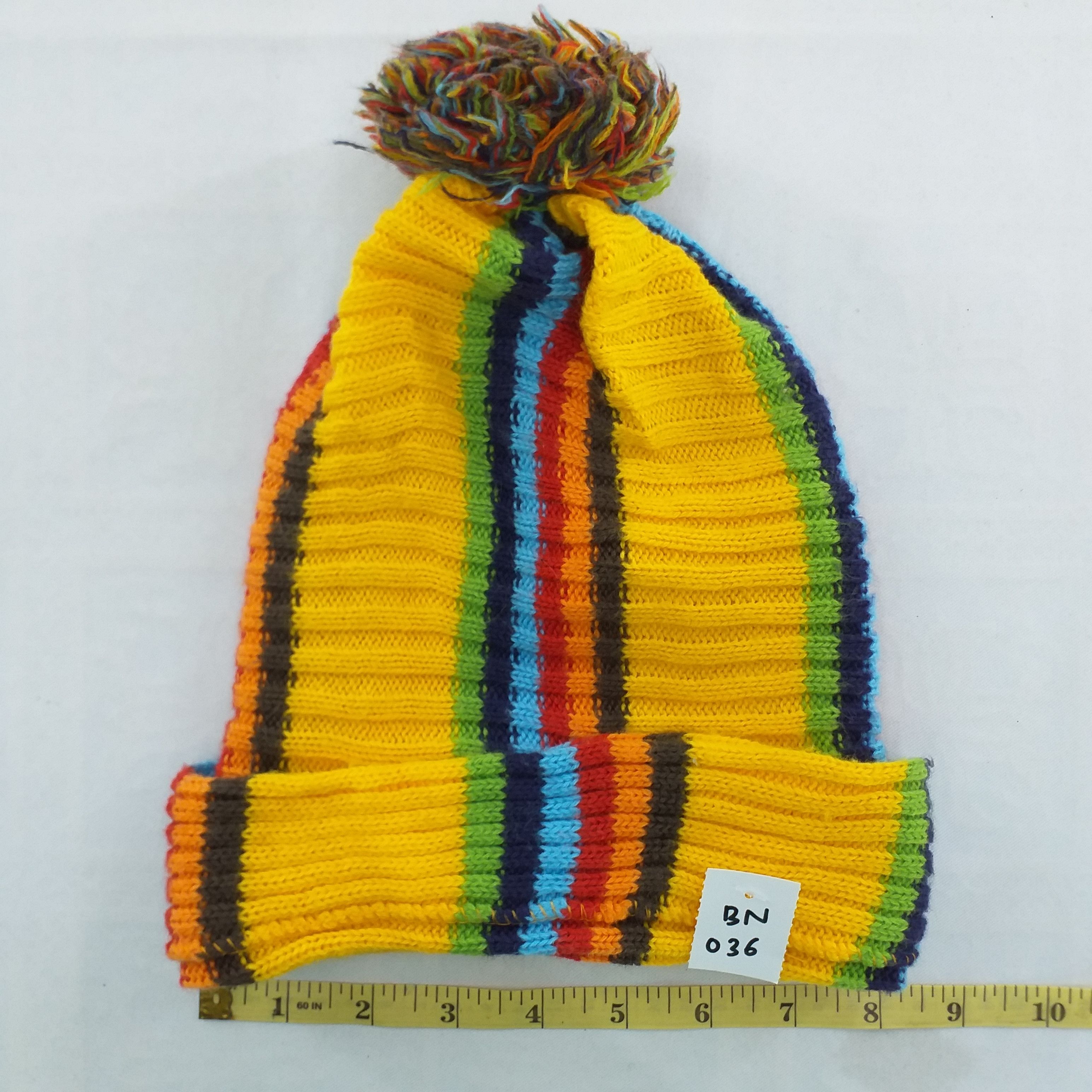 Japanese Brand Colourful Stripe Snow Cap Hat Baanie -BN036 Size ONE SIZE - 3 Thumbnail