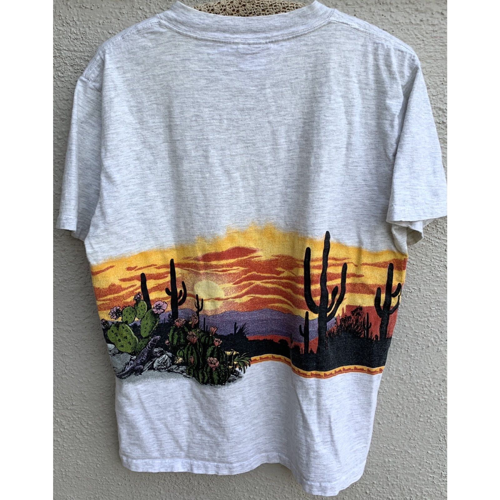 Vintage VINTAGE Oneita T-Shirt Desert Theme Sedona Arizona Gray Cotton Short Sleeve L Men 1980s Graphic Print San Segal 1989 Regular Stitch Size US L / EU 52-54 / 3 - 5 Thumbnail