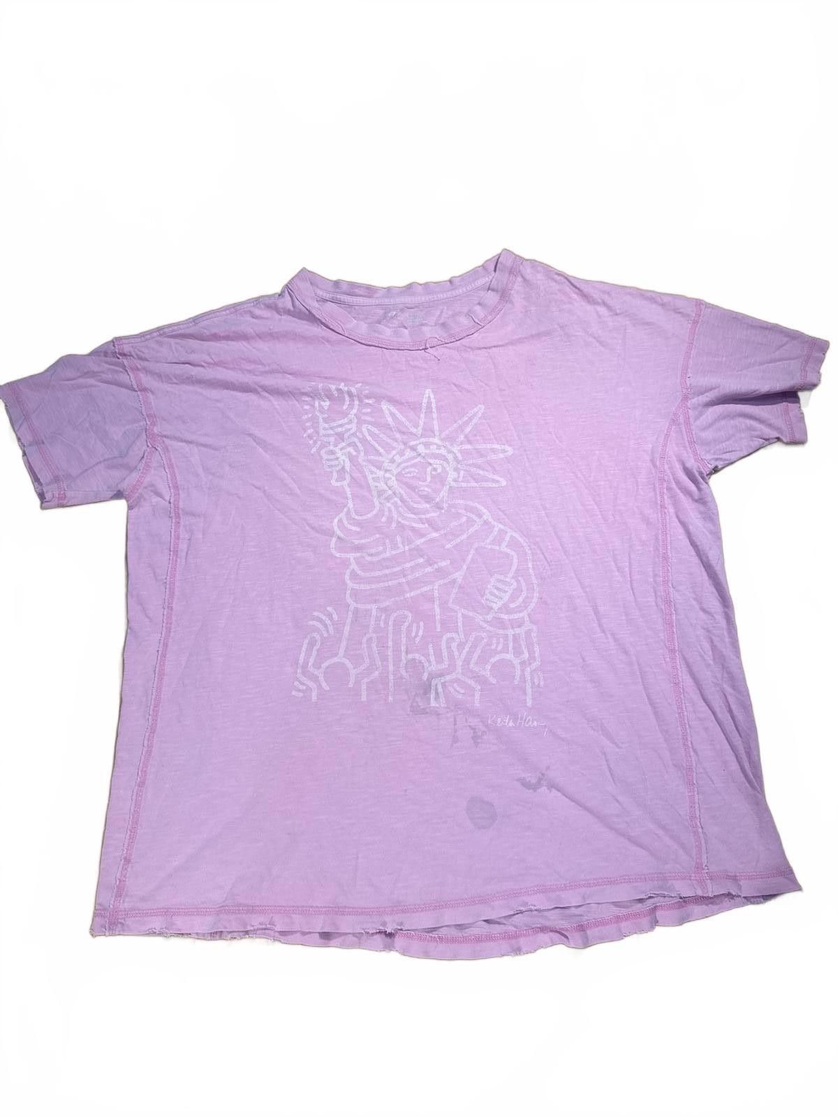Keith Haring Keith Haring x Aerie Men's Small Pink Tee Size US S / EU 44-46 / 1 - 1 Thumbnail