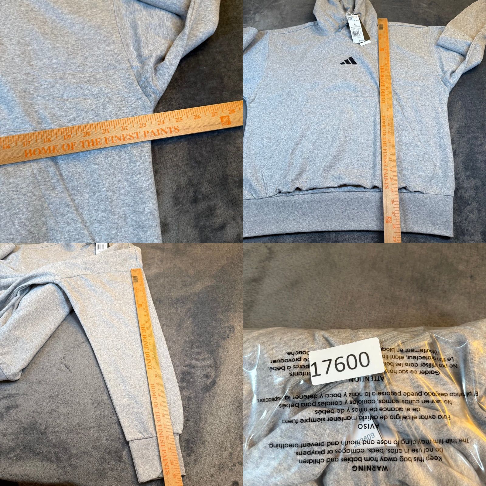Adidas Adidas Hoodie Mens Large Feelcozy HD Pullover Grey Heather NWT Logo Pocket Knit Fleece Sweatshirt JE3809 Size US L / EU 52-54 / 3 - 8 Thumbnail