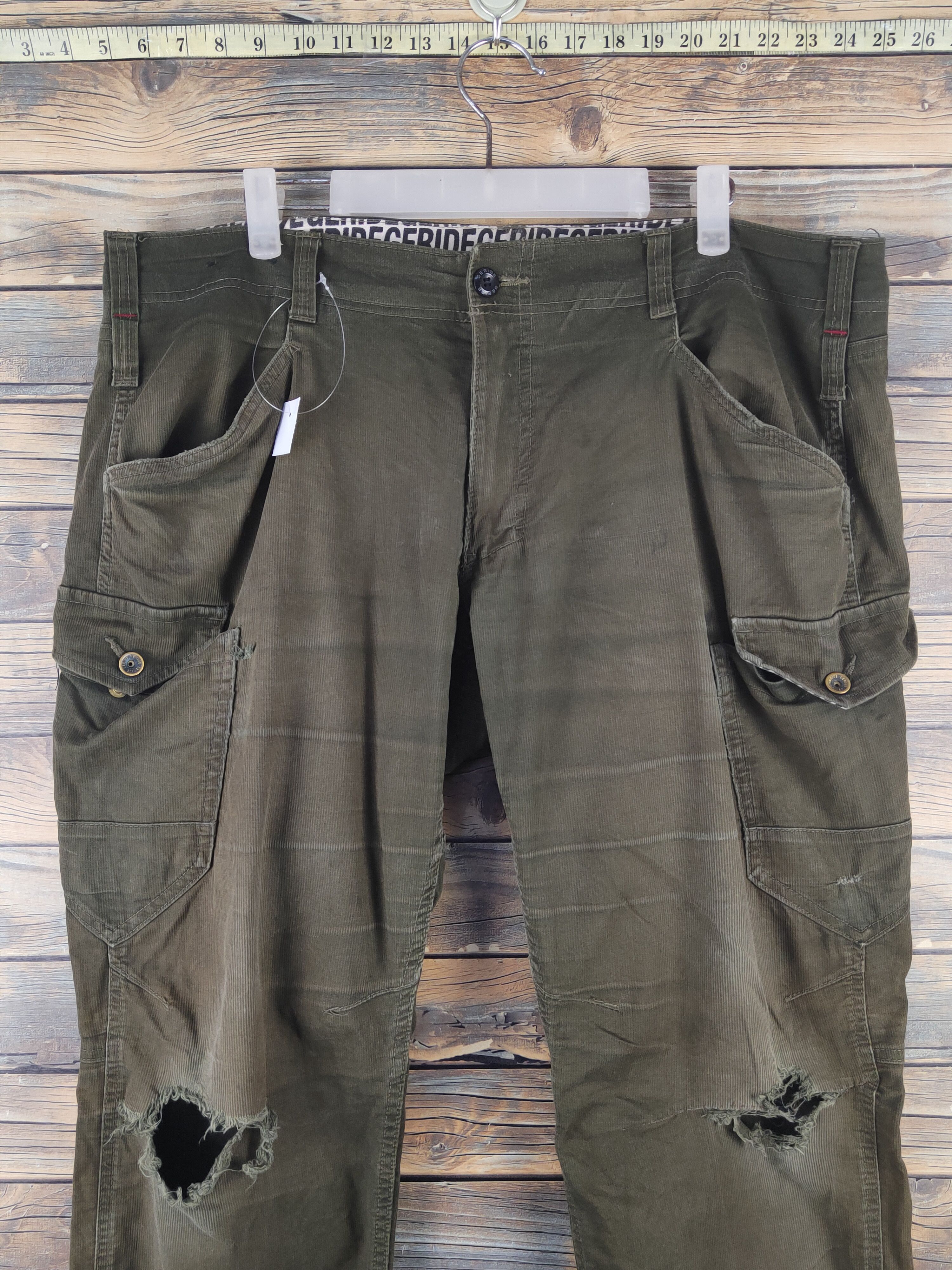 Japanese Brand Geride Olive Multipocket Tactical Cargo Pants #W2264 Size US 38 / EU 54 - 2 Thumbnail