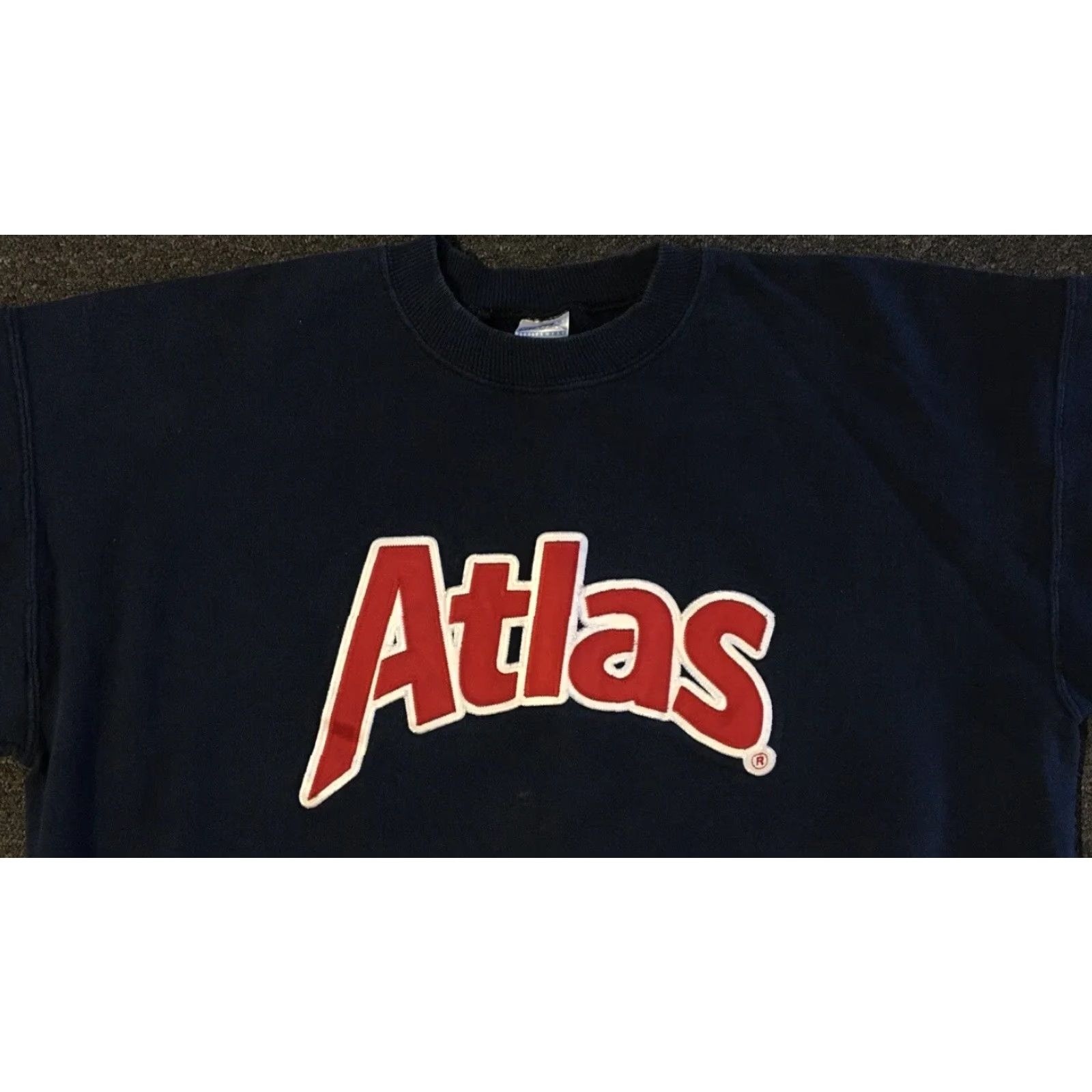 Vtg Atlas Skate Shop Faded Sweatshirt XL Skateboarding Surf Boxy Grunge Y2K 90s