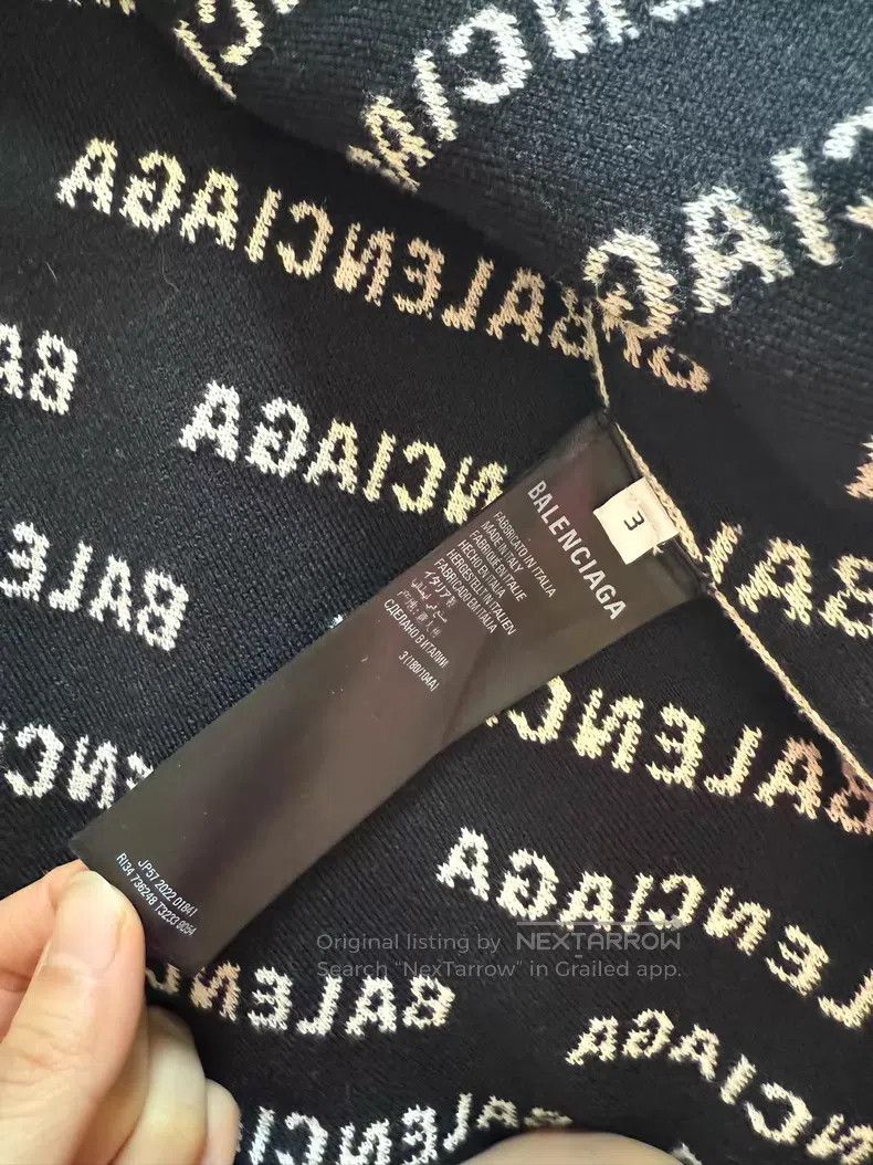 Balenciaga Balenciaga Black letter logo cardigan Size US L / EU 52-54 / 3 - 2 Thumbnail